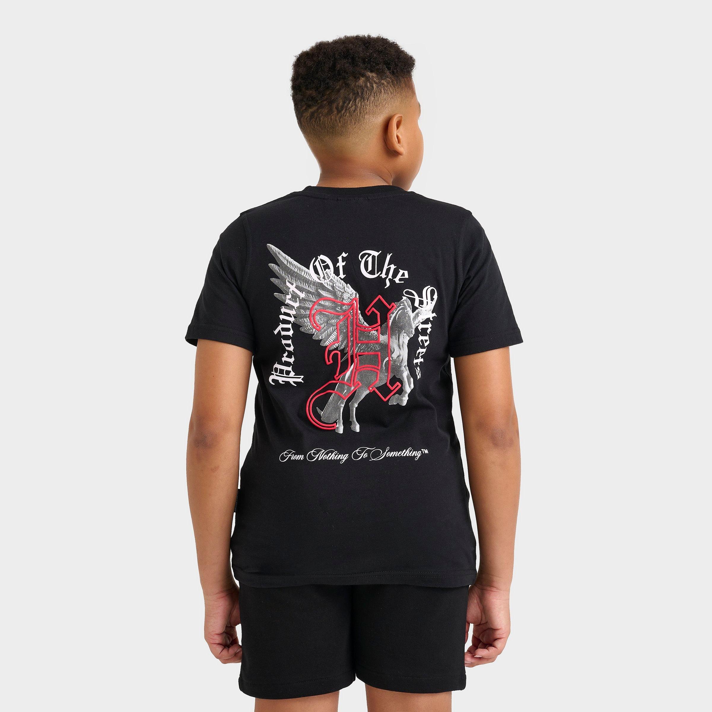 Hoodrich Kids' Pegasus T-Shirt in Black/Black Size Large