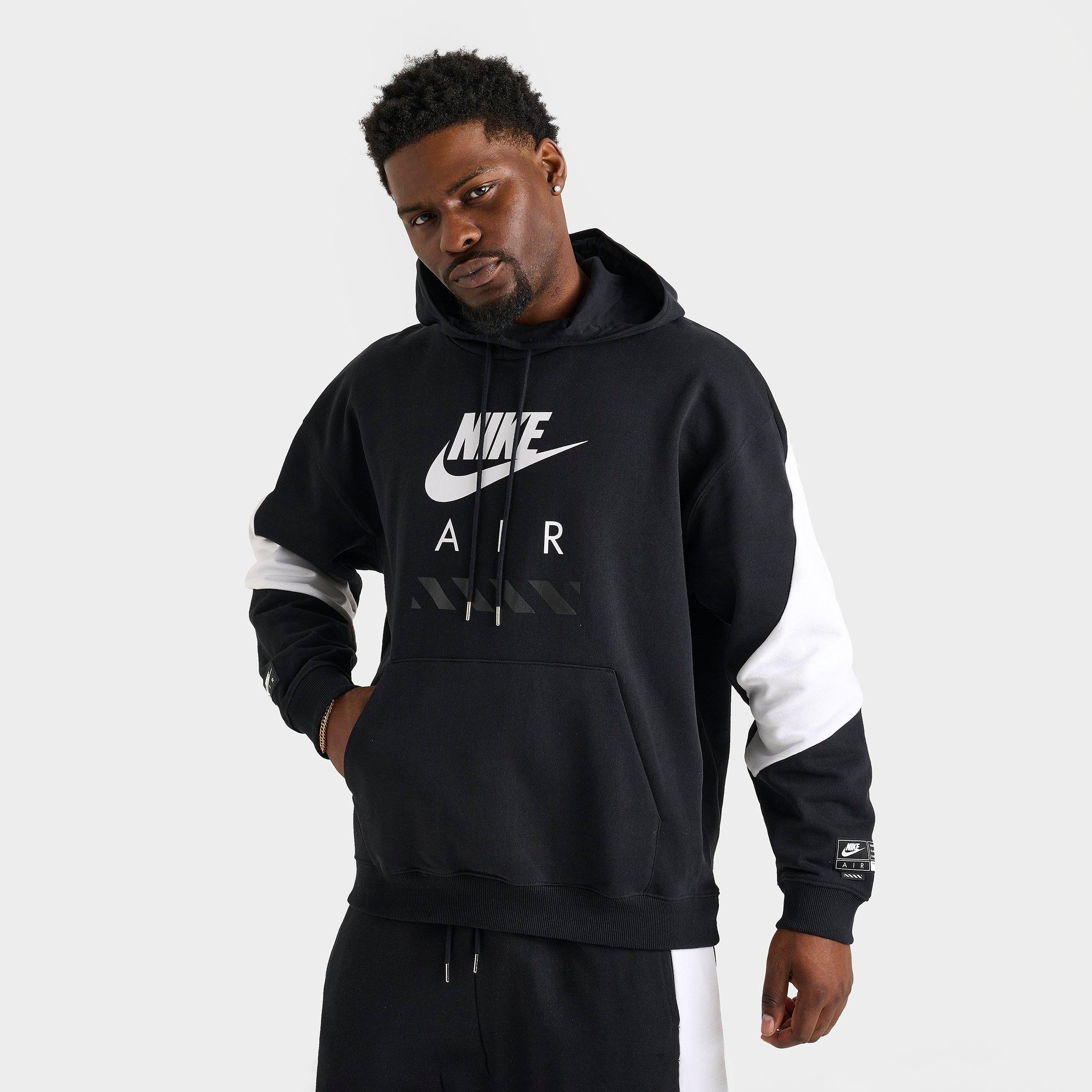 Nike Men's Air Heavyweight Fleece Pullover Hoodie in Black/Black Size XL 100% Cotton/Fleece/Jersey Shirt 