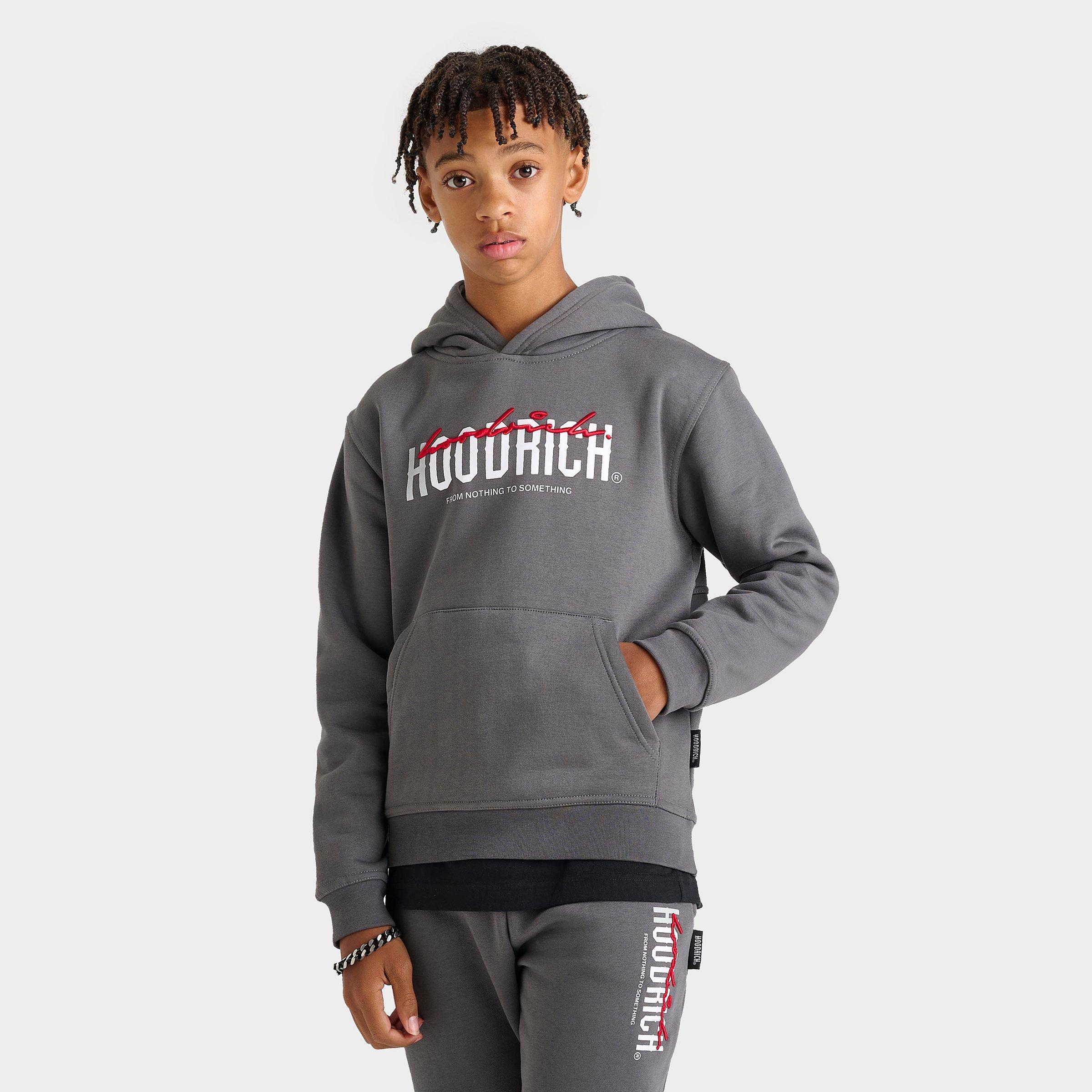 Hoodrich Kids' Certify Pullover Hoodie In Lava Smoke/lychee/white