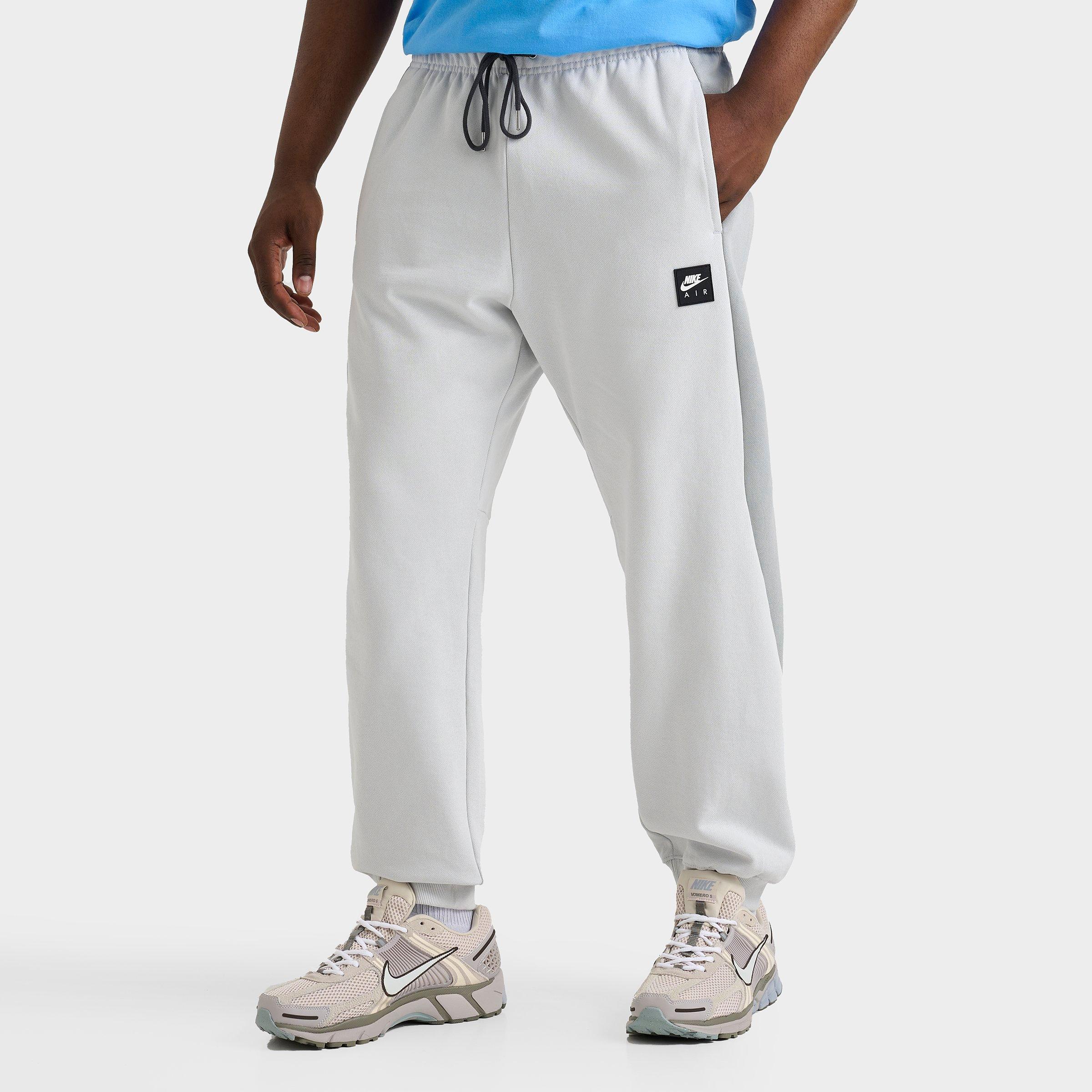 Nike Men's Air Heavyweight Fleece Jogger Pants in Photon Dust/Light Smoke Grey/Black Size: XS