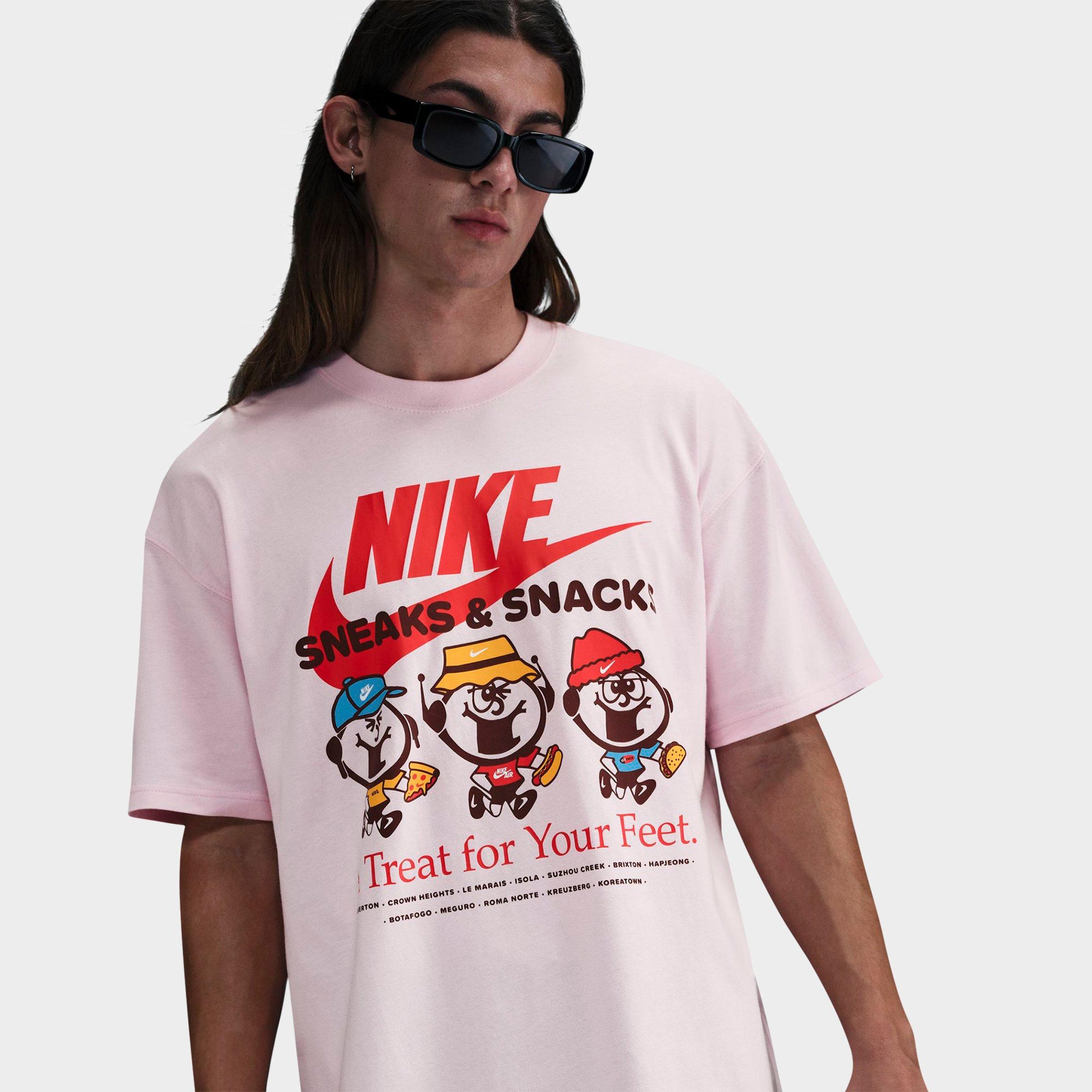 Nike Men's Sportswear Treat Graphic T-Shirt in Pink Foam Size: XS