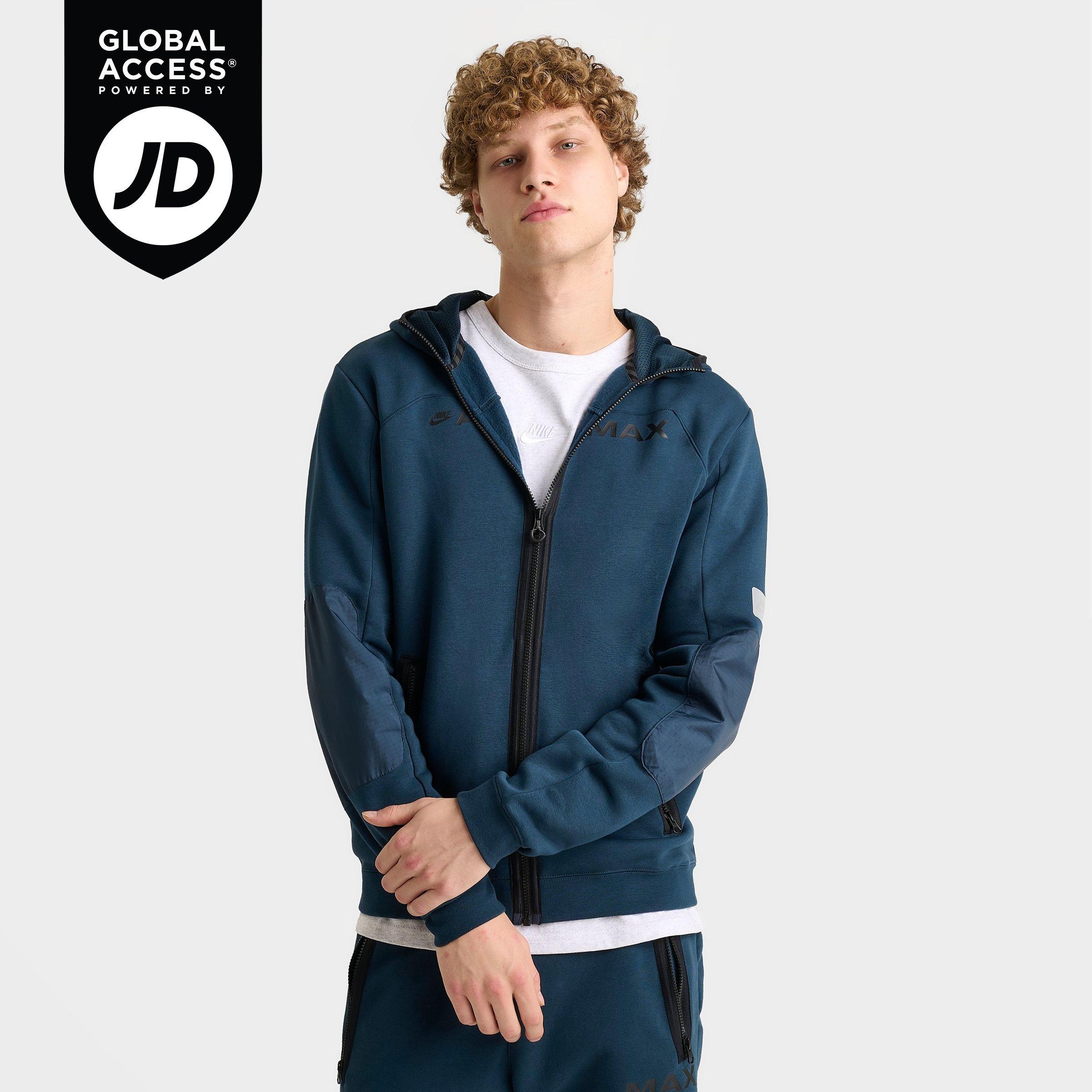 Nike Men's Sportswear Air Max Full-Zip Fleece Hoodie in Blue/Armory Navy Size XS Cotton/Polyester/Fleece