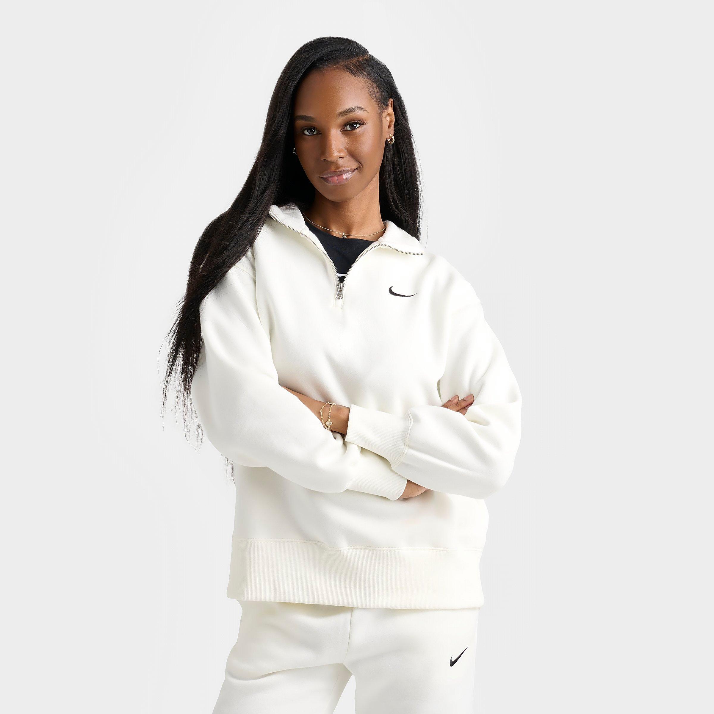 Nike Women's Sportswear Phoenix Fleece Oversized Quarter-Zip Sweatshirt in Sail Size: XS