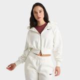 ★★Nike★★ Sportswear Phoenix Fleece Full Zip Crop W Sail Women's Nike Sportswear Phoenix Fleece Crop Full-Zip Hoodie
