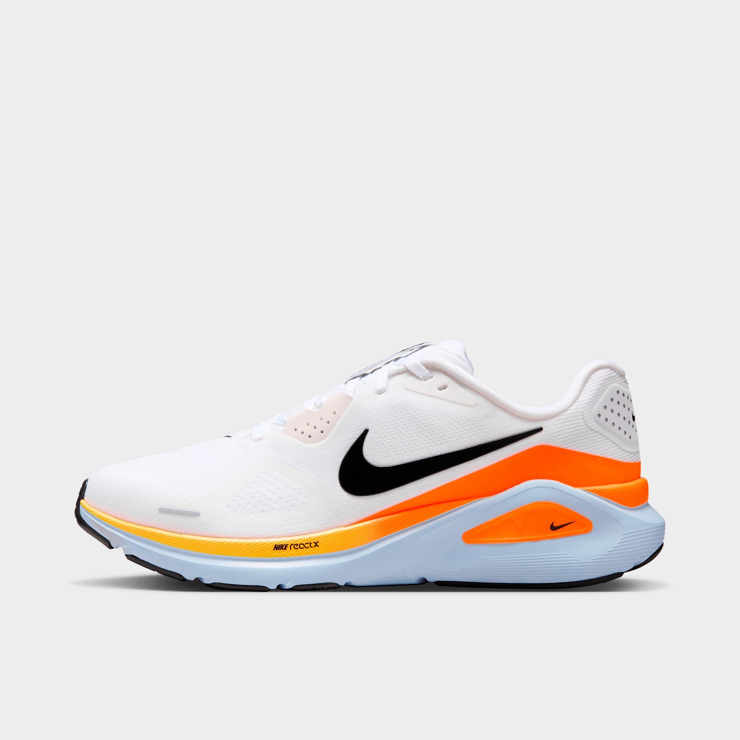 Nike Men's Structure 26 Running Shoes in White/Hydrogen Blue/Total Orange Size: 9.0