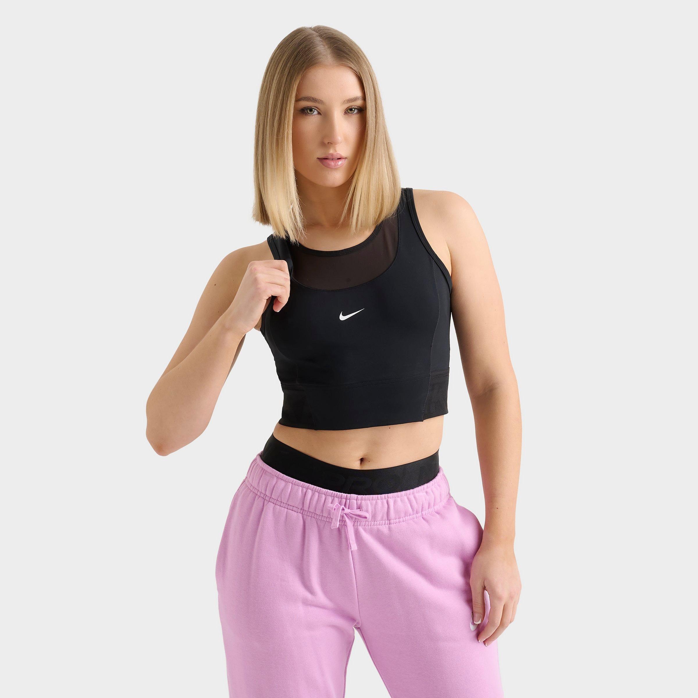 Nike Women's Pro Dri-FIT Tank in Black/Black Size Large Nylon/Polyester/Spandex