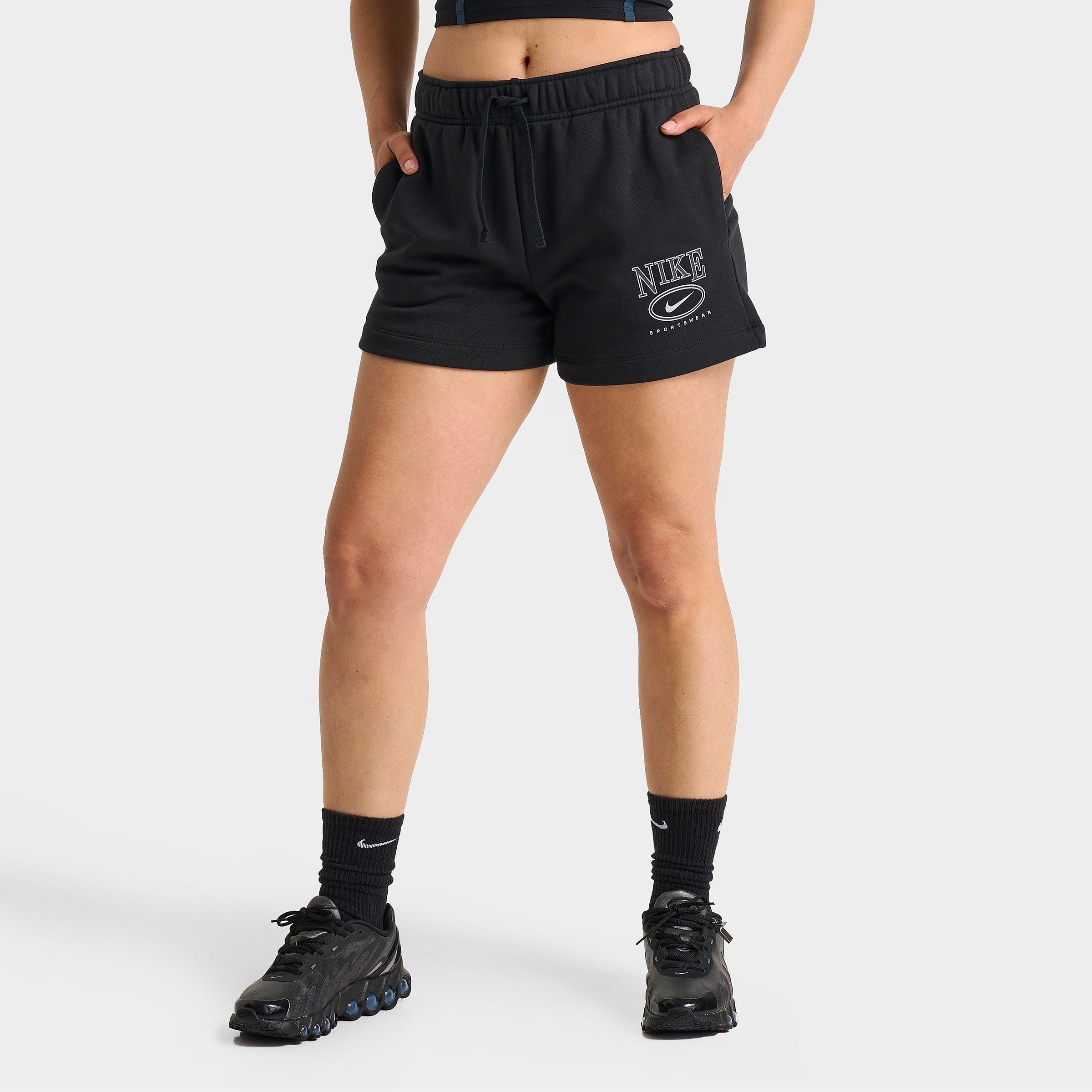 Nike Women's Sportswear Logo Club Fleece Shorts in Black Size: XS