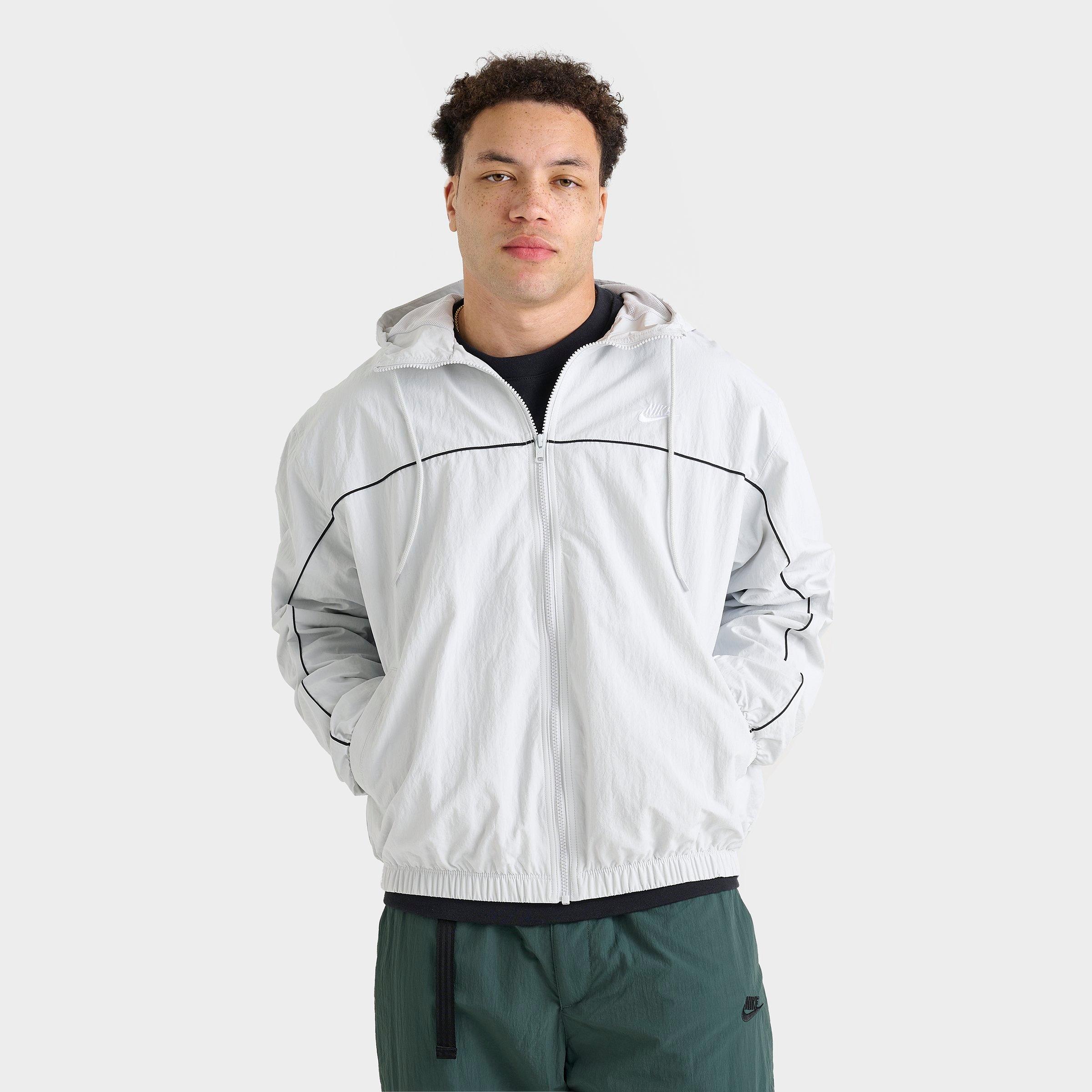 Nike Men's Club Athlete Hooded Jacket in Photon Dust/White/White Size: XS