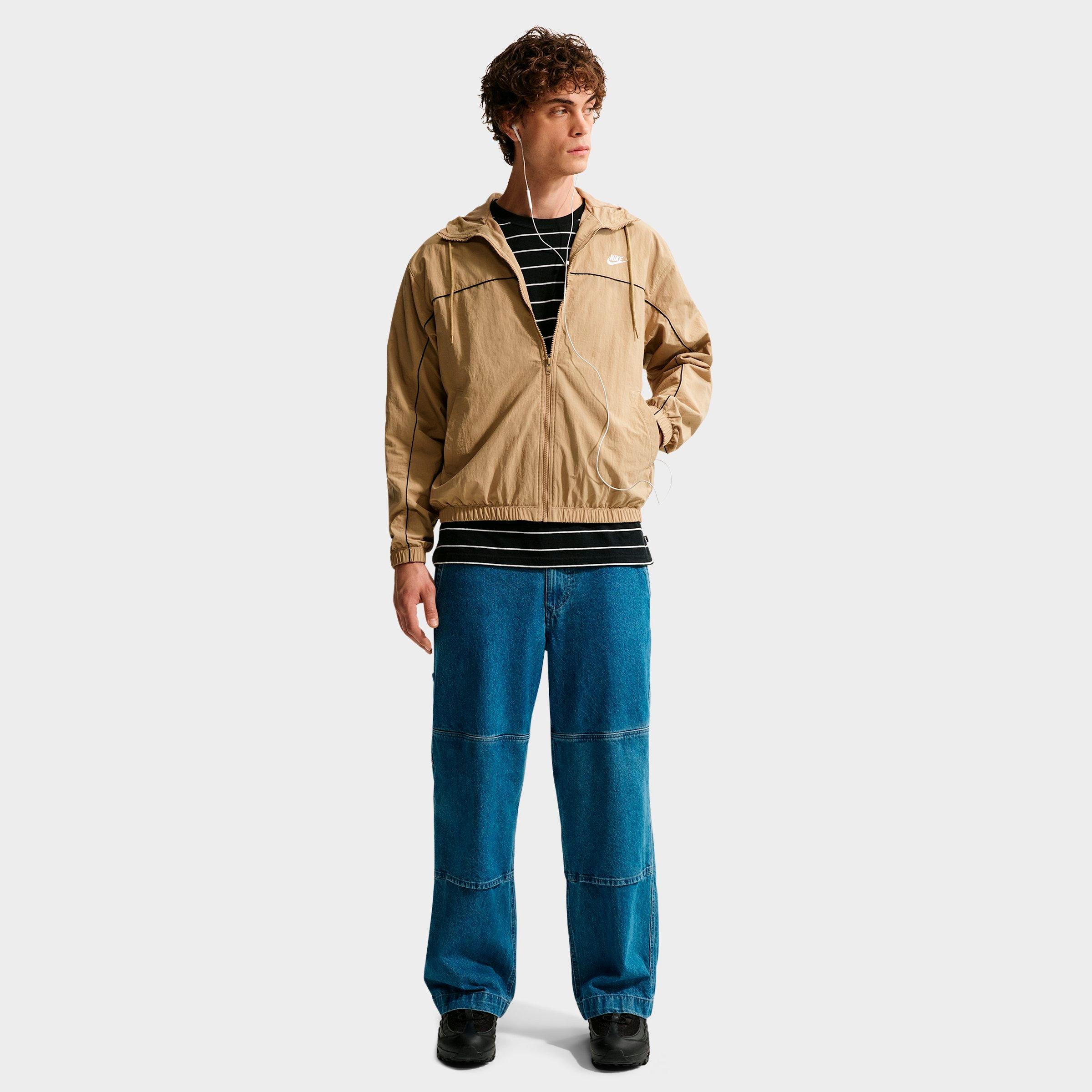 Nike Men's Club Athlete Hooded Jacket in Parachute Beige/Light Khaki/Black Size: 3XL Tall