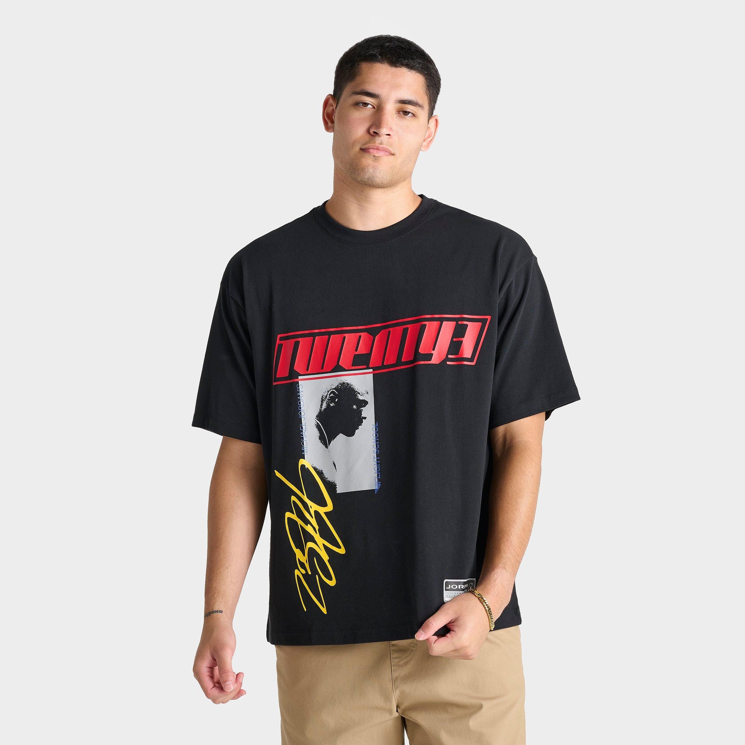 Jordan Men's Flight Essentials Oversized Graphic T-Shirt in Black/Black Size Medium 100% Cotton