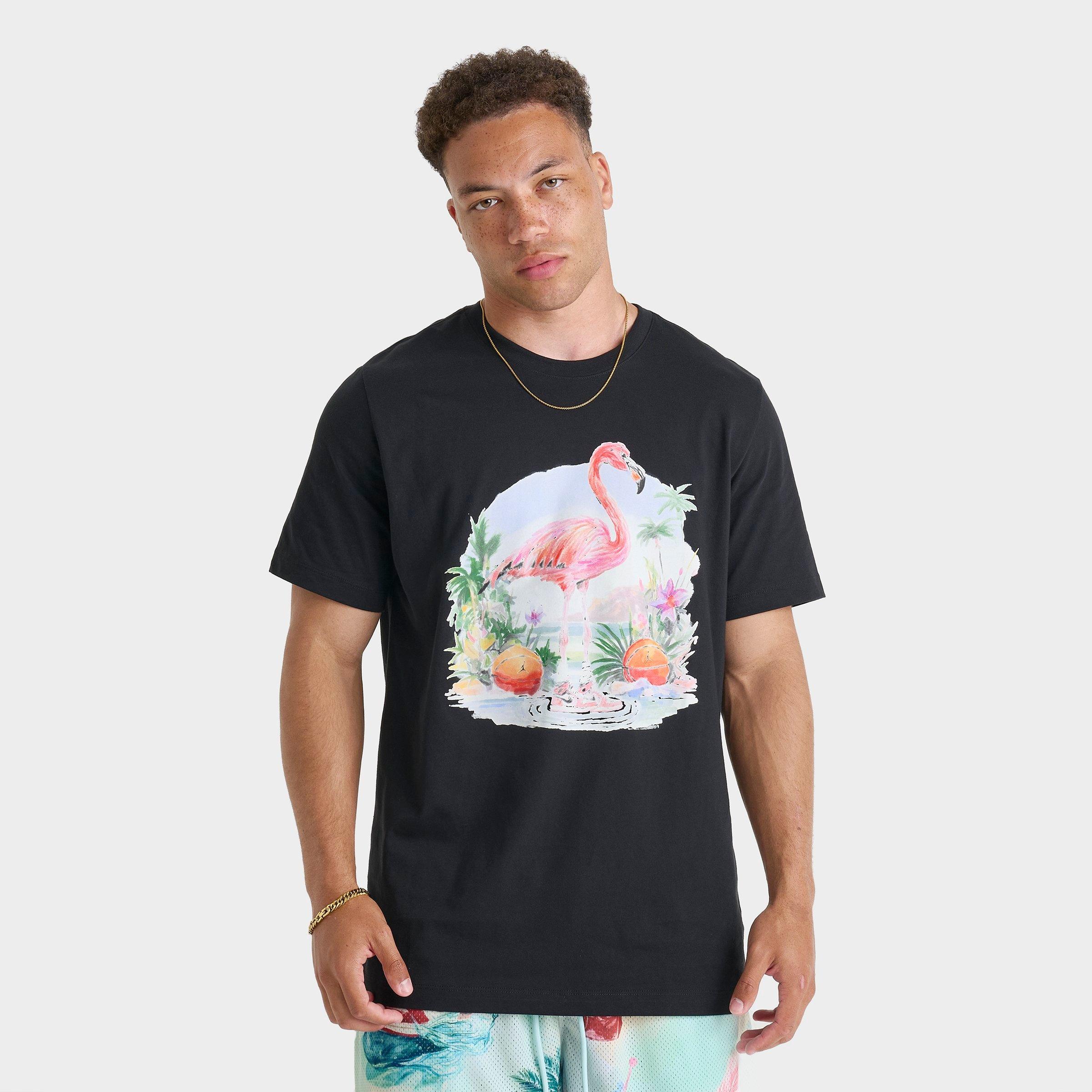 Jordan Men's Flight Essentials Flamingo T-Shirt in Black/White Size: Small