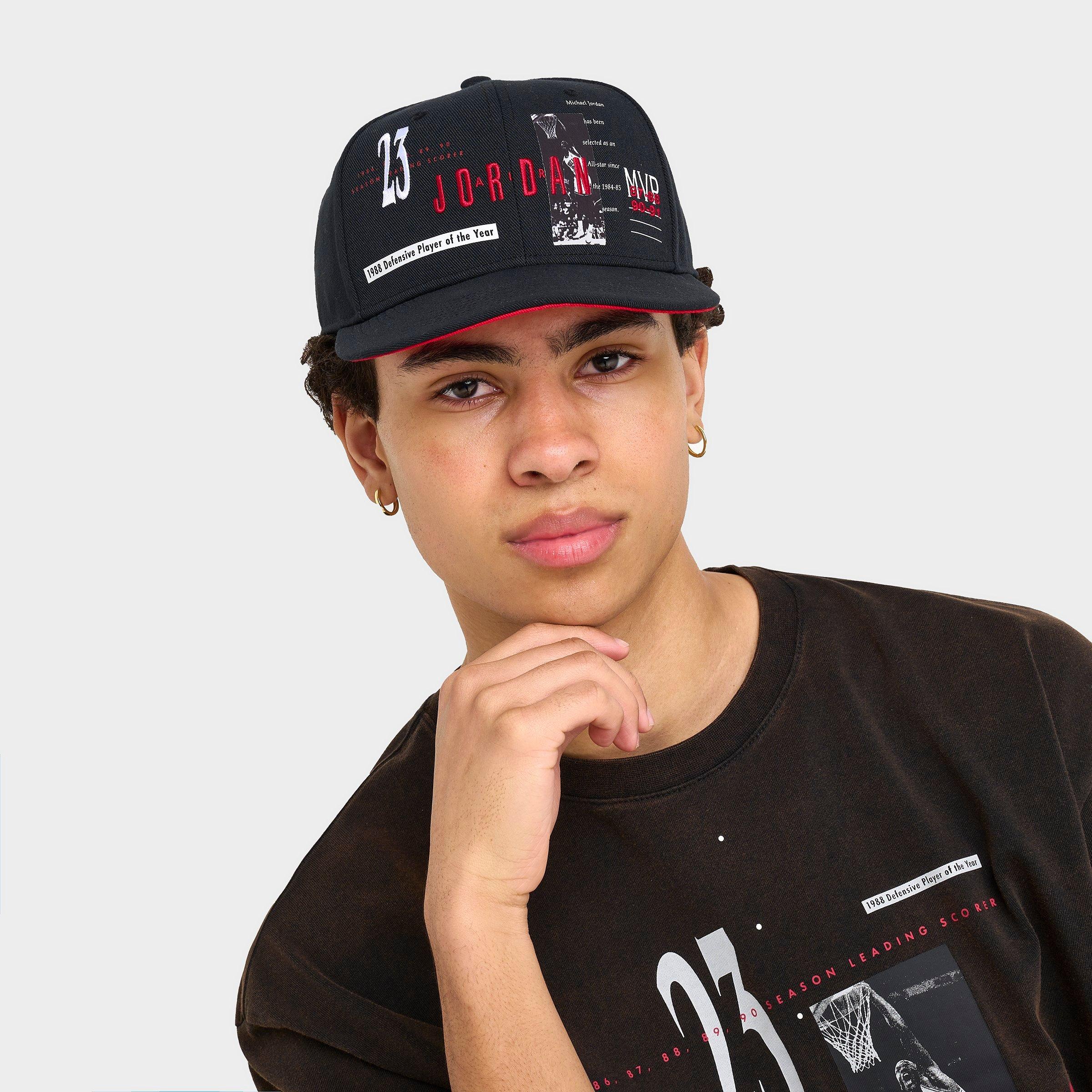 Jordan Pro Snapback Hat in Black/Black Size Medium/Large