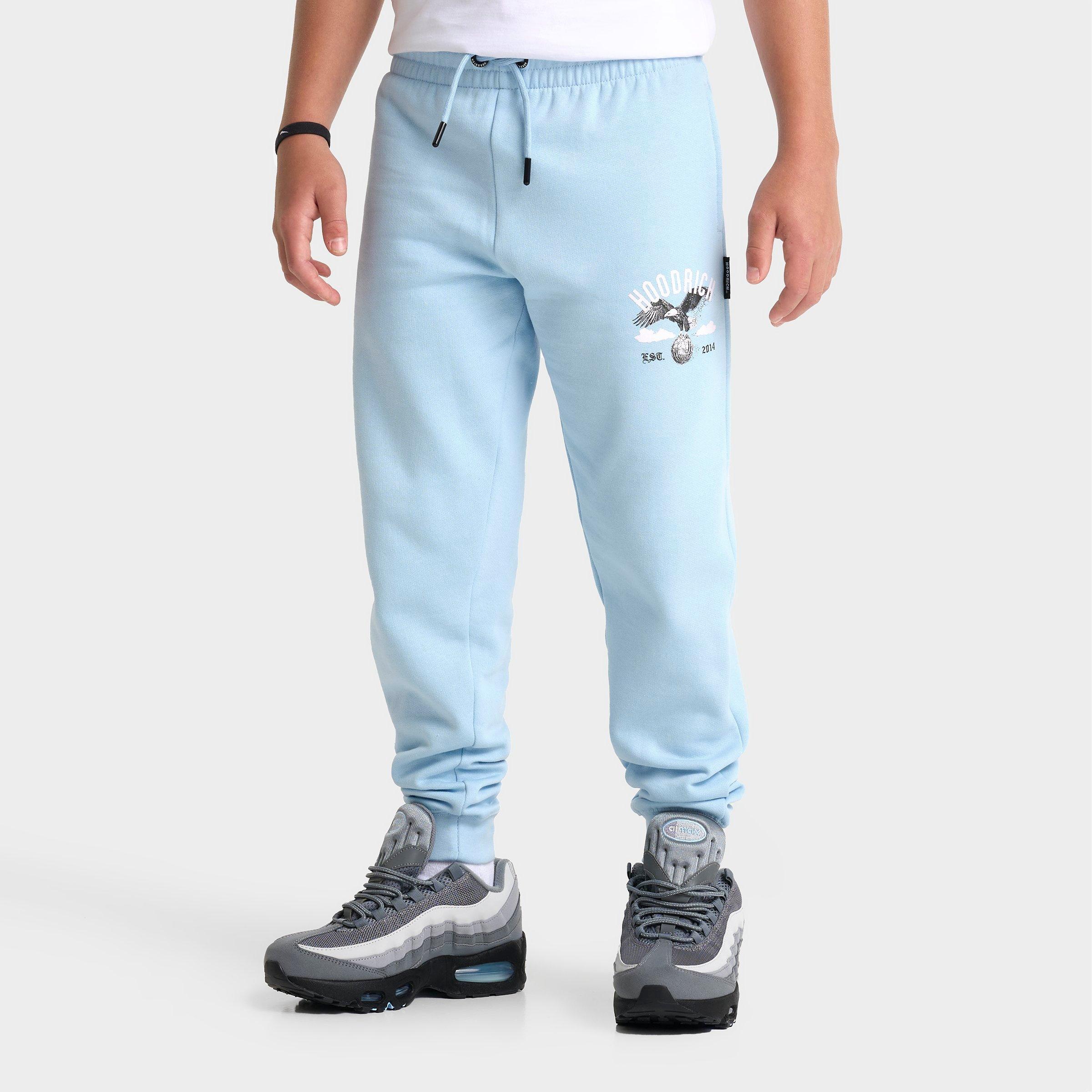 Hoodrich Big Kids World Eagle Jogger Pants in Clear Sky/White Size: Small
