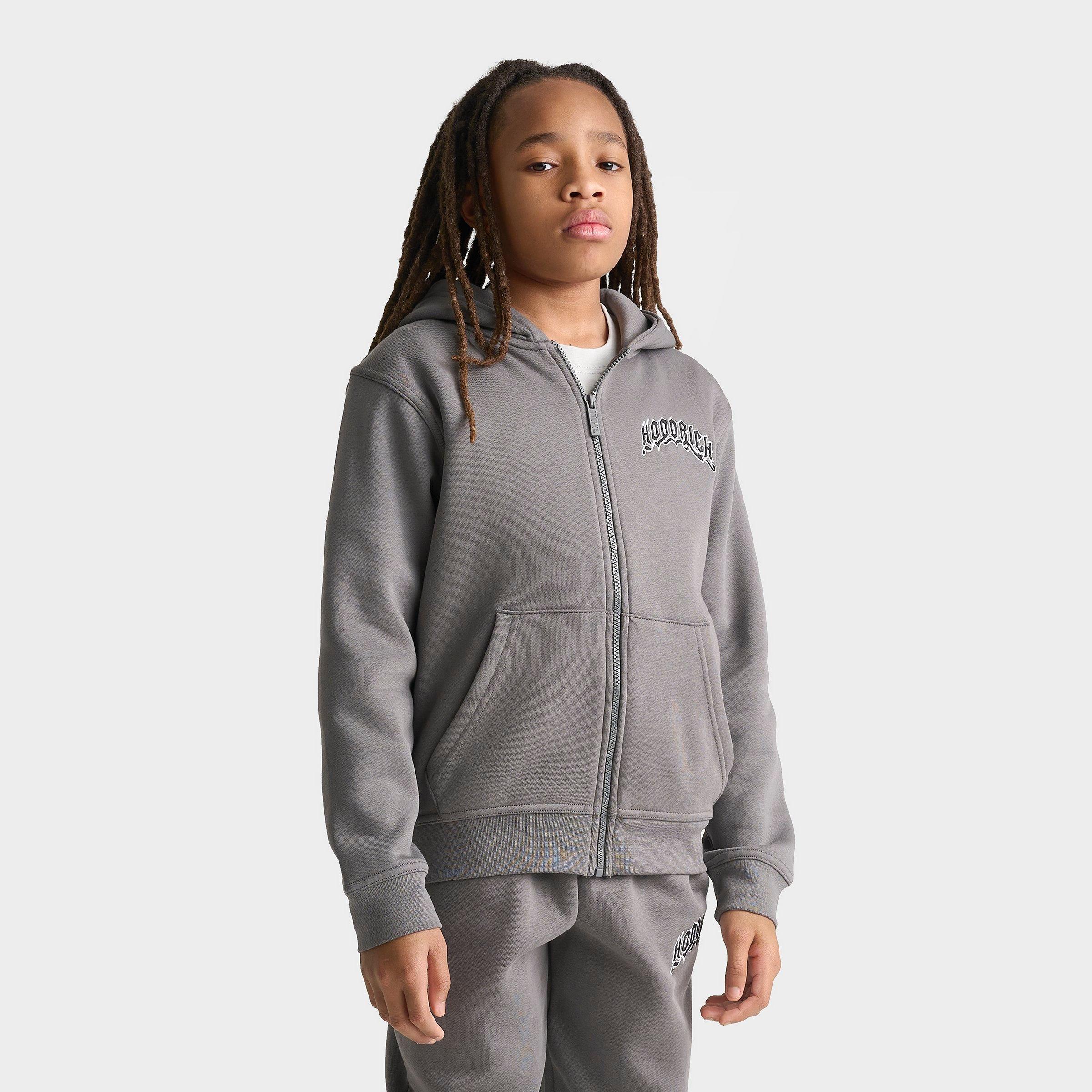 Hoodrich Big Kids Gothic Back Hit Multi Logo Full-Zip Hoodie