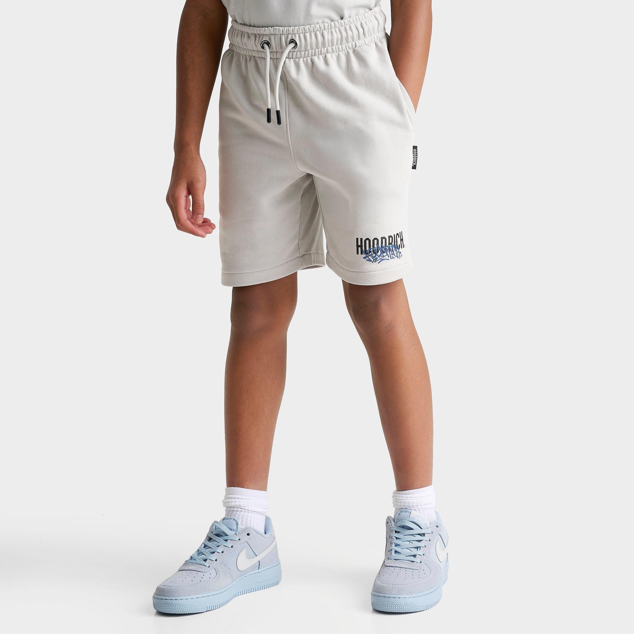 Hoodrich Big Kids Intent Fleece Shorts in Grey Size: Medium