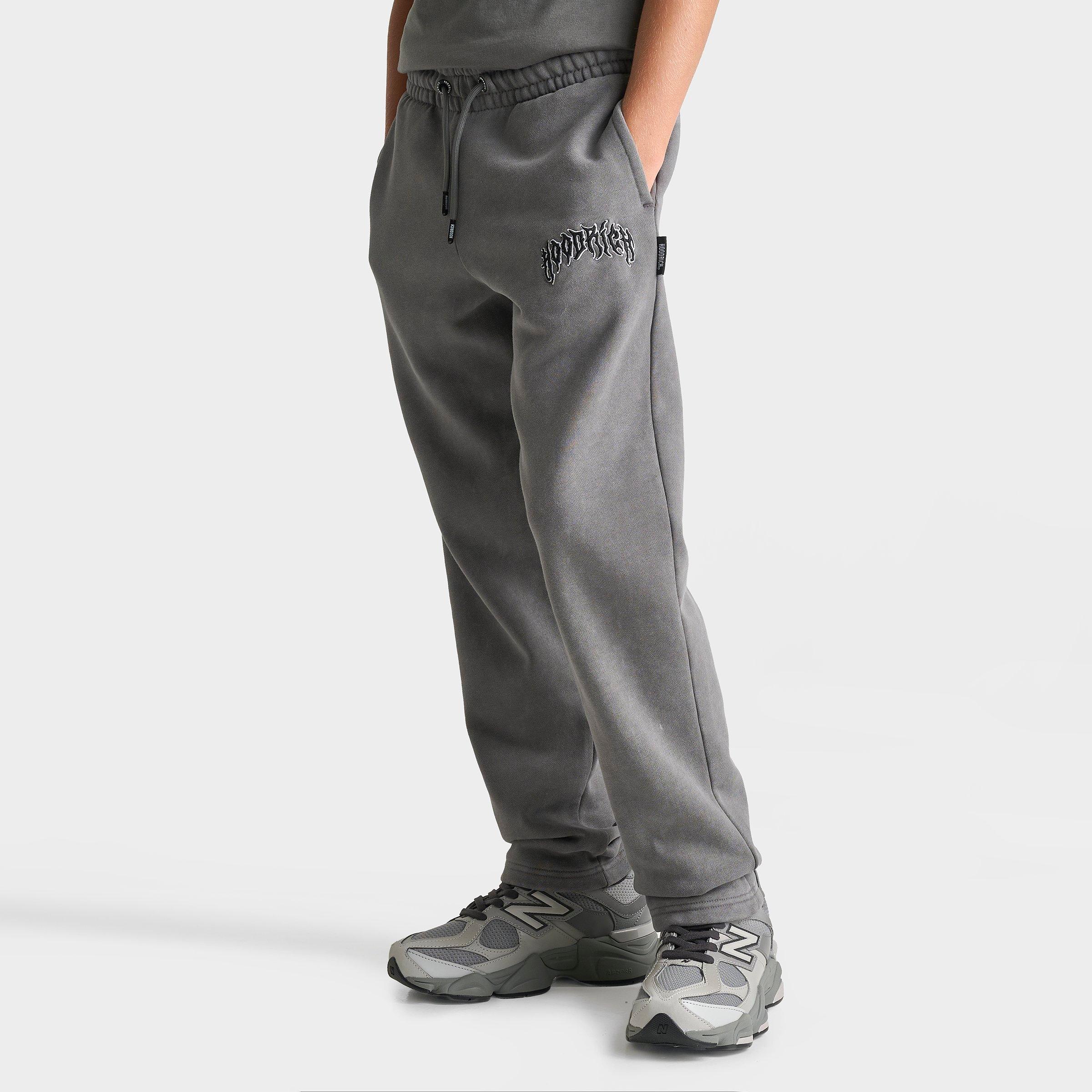 Hoodrich Big Kids Spectral Fleece Sweatpants in Grey Washed Size: Large