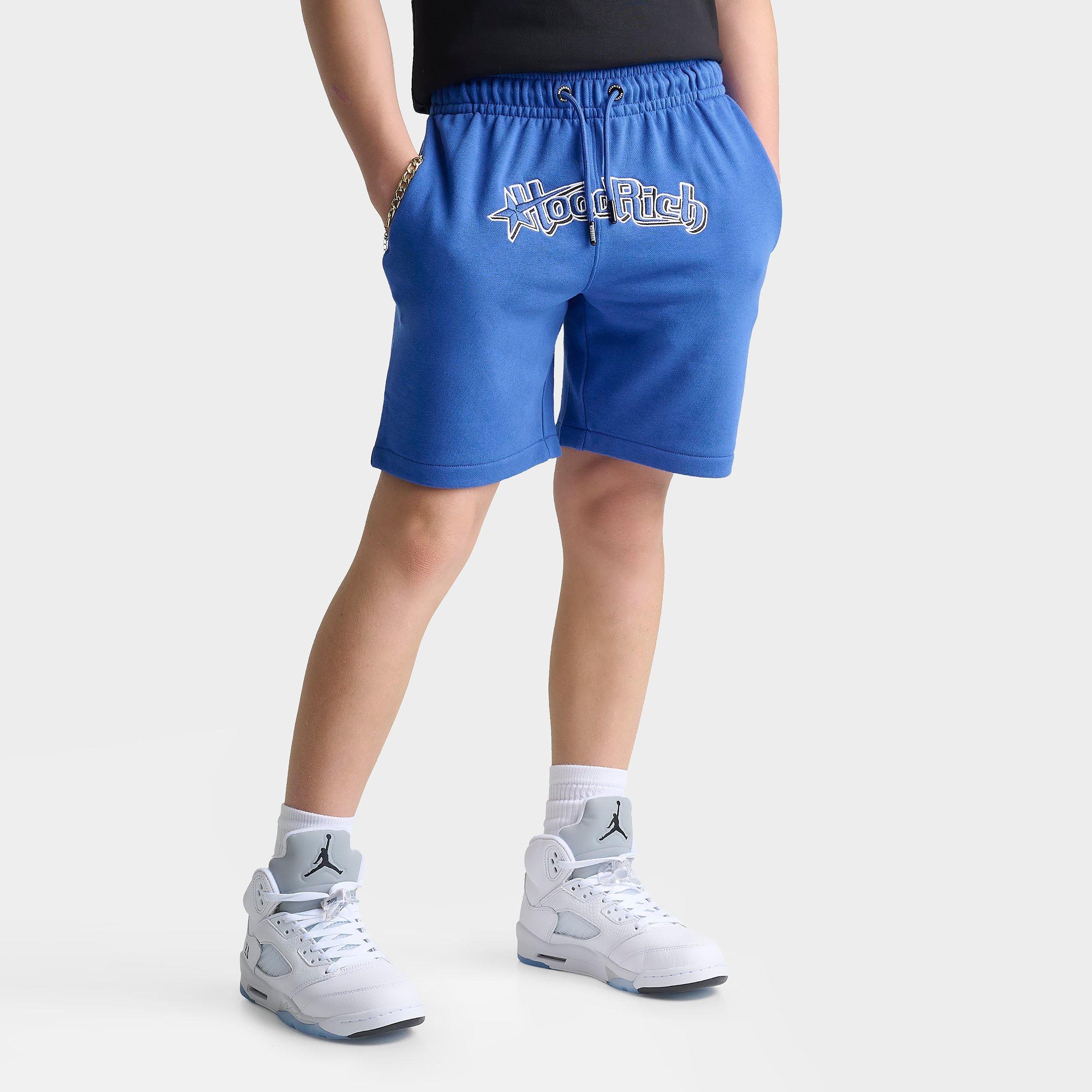 Hoodrich Big Kids Star Fleece Shorts in Blue Size: Small