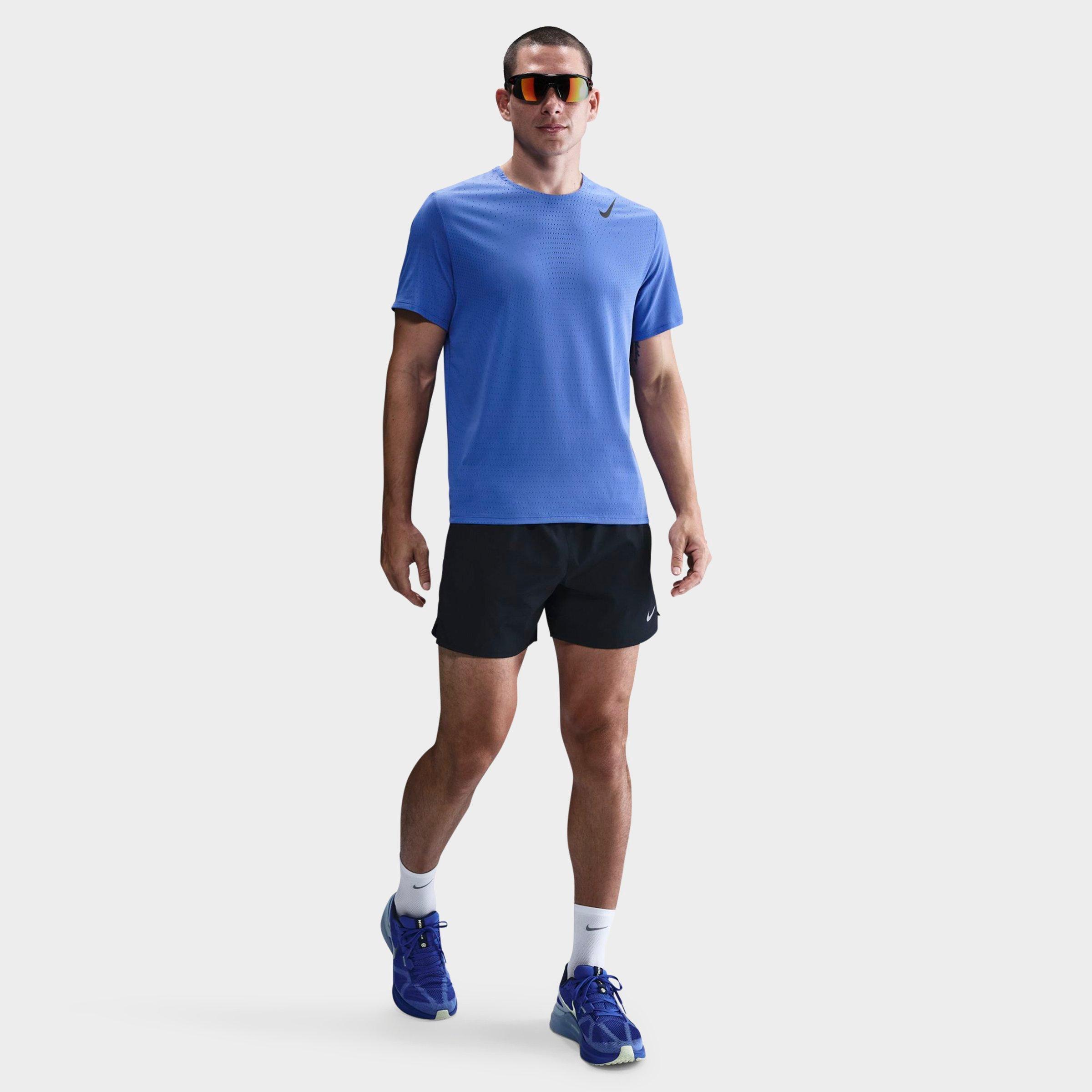 Nike Men's AeroSwift Dri-FIT ADV Running Top in Blue/Comet Blue Size Small 100% Polyester