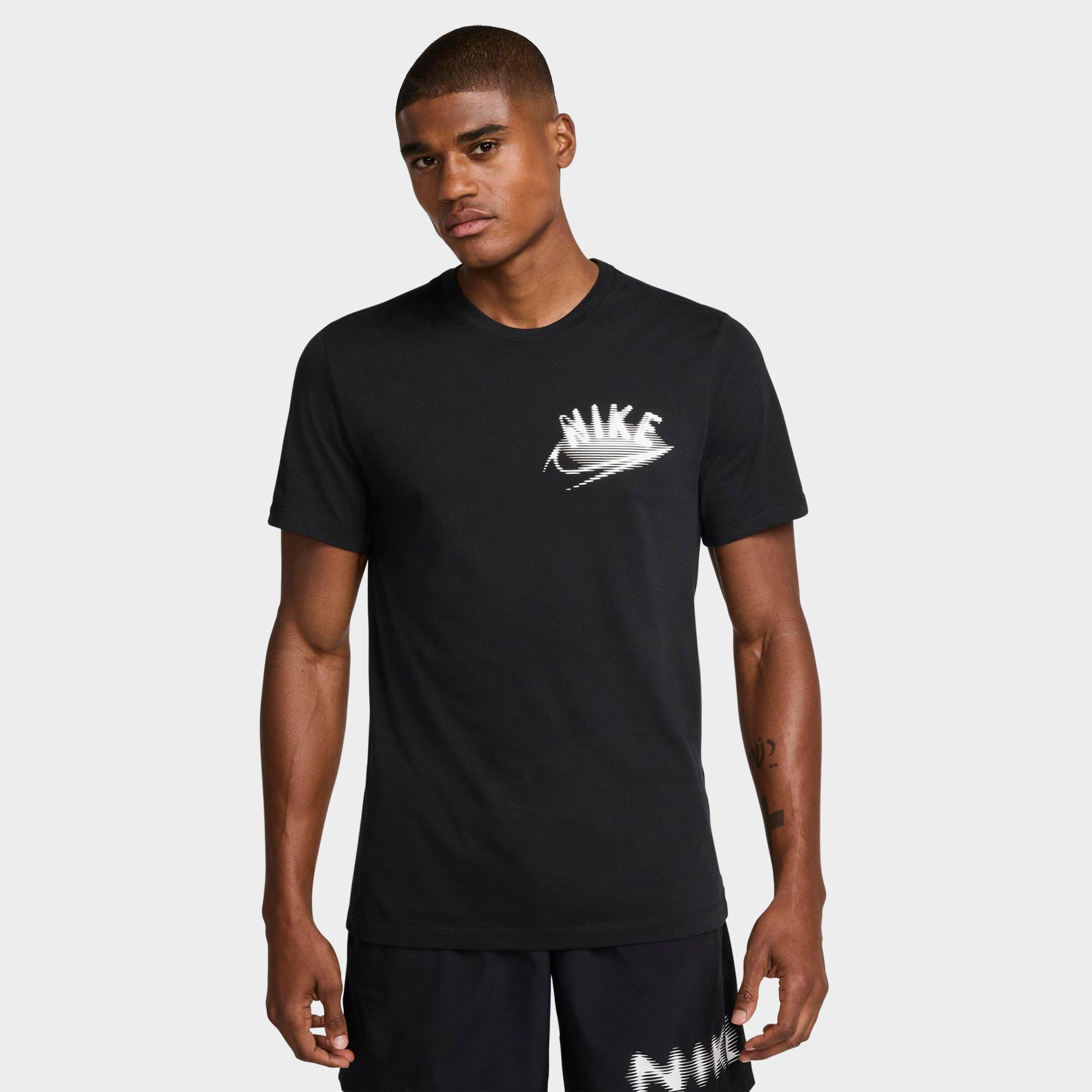 Nike Men's Dri-FIT Logo Fitness T-Shirt in Black/Black Size LT Cotton/Polyester