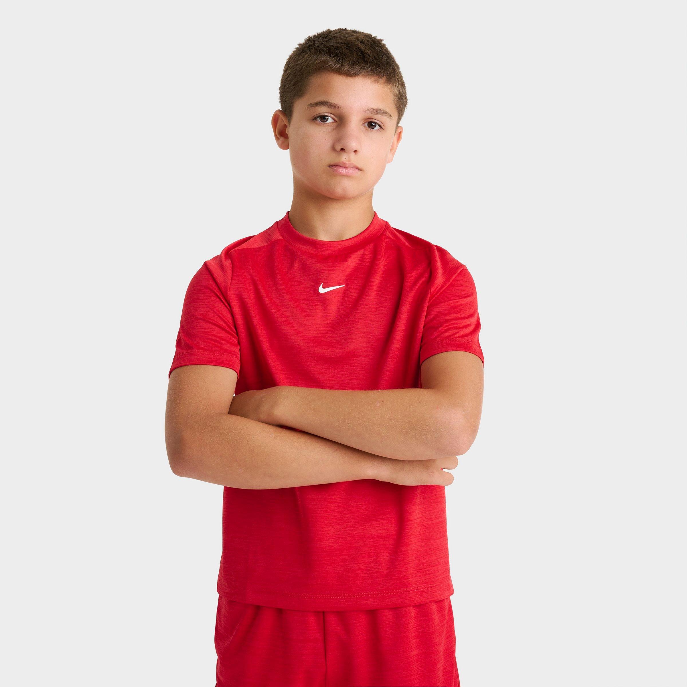 Nike Big Kids Multi Dri-FIT T-Shirt in University Red/White Size: Small