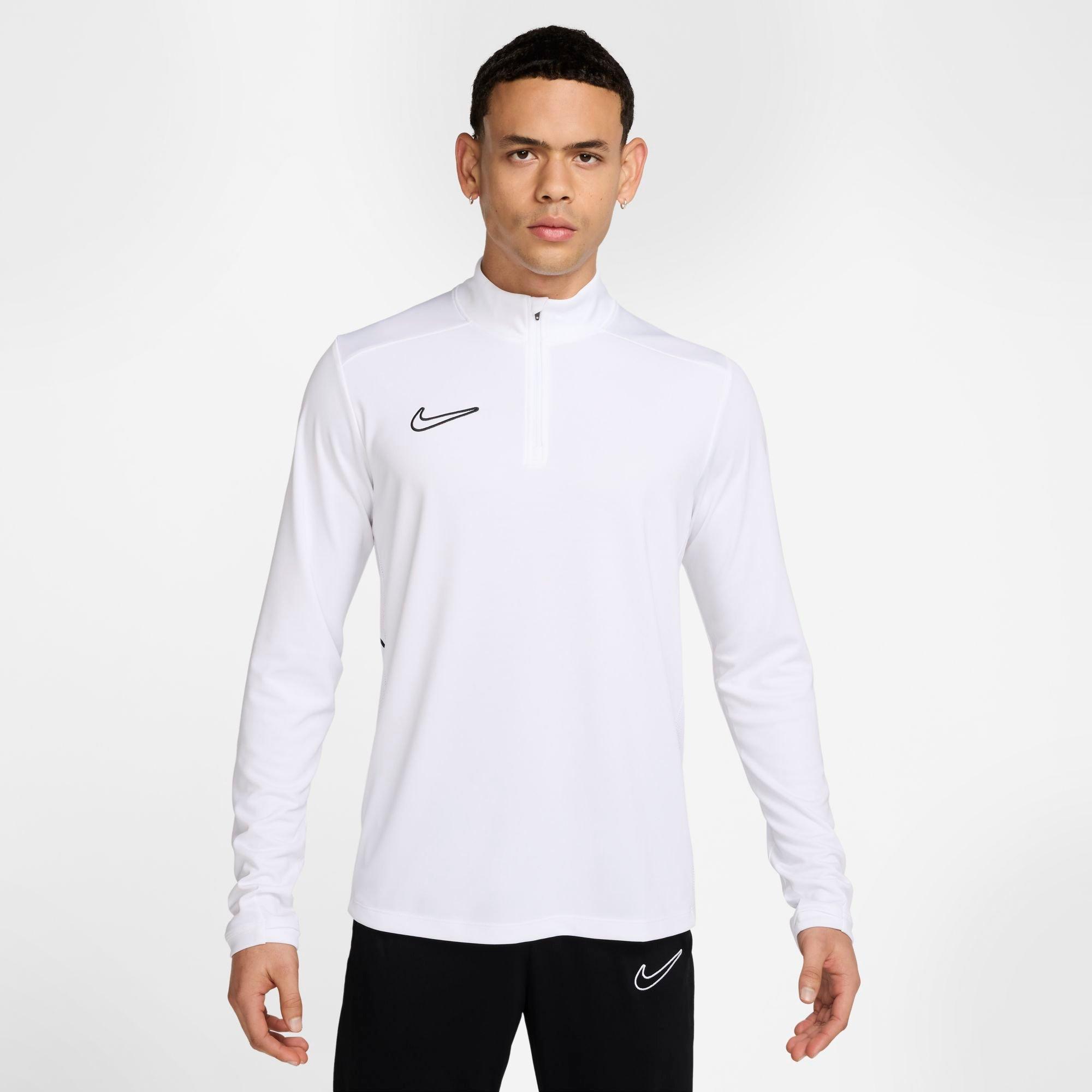 Nike Men's Academy Dri-FIT Soccer Drill Top in White/White Size Large 100% Polyester/Knit