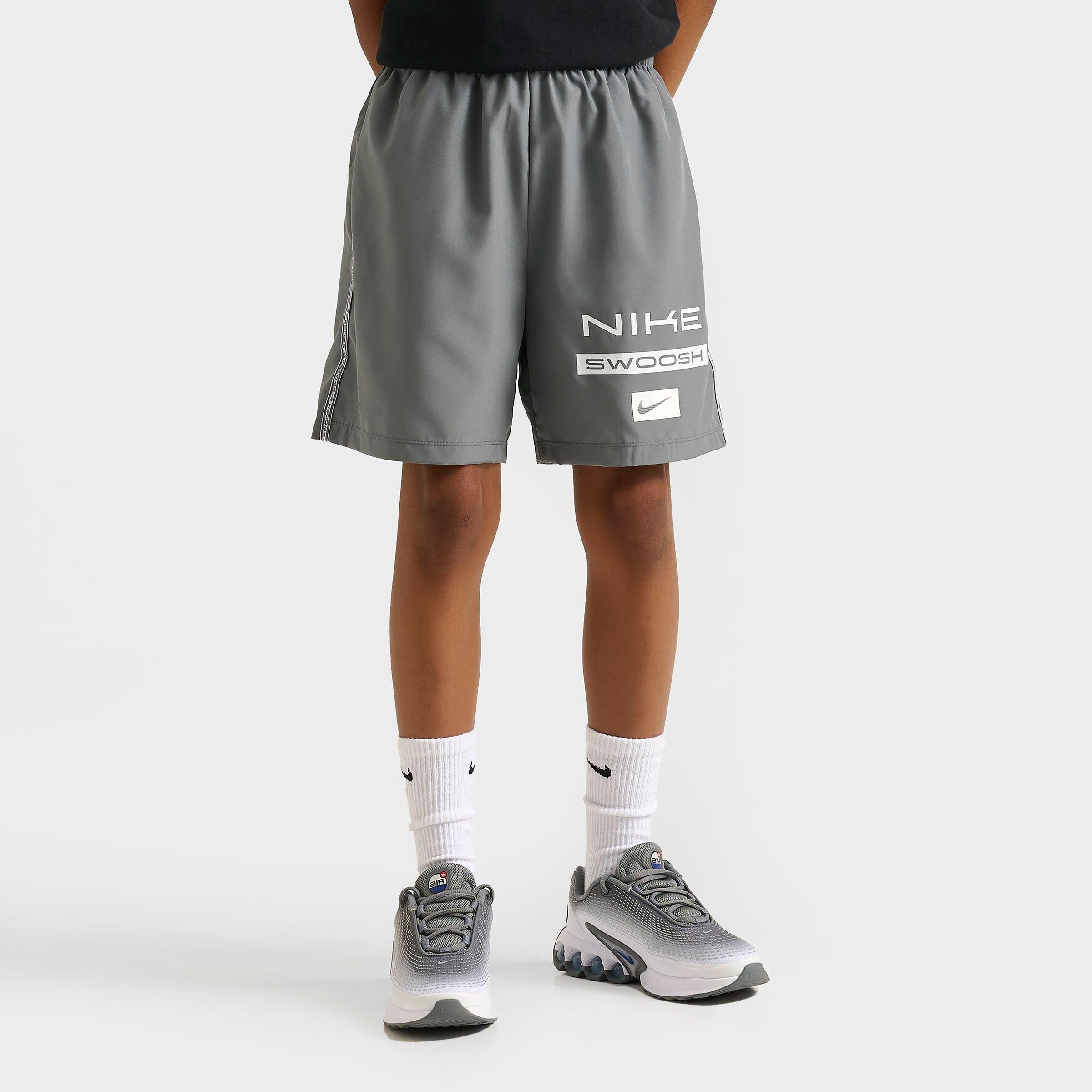 Nike Big Kids Multi Dri-FIT Woven Shorts in Smoke Grey Size: Small