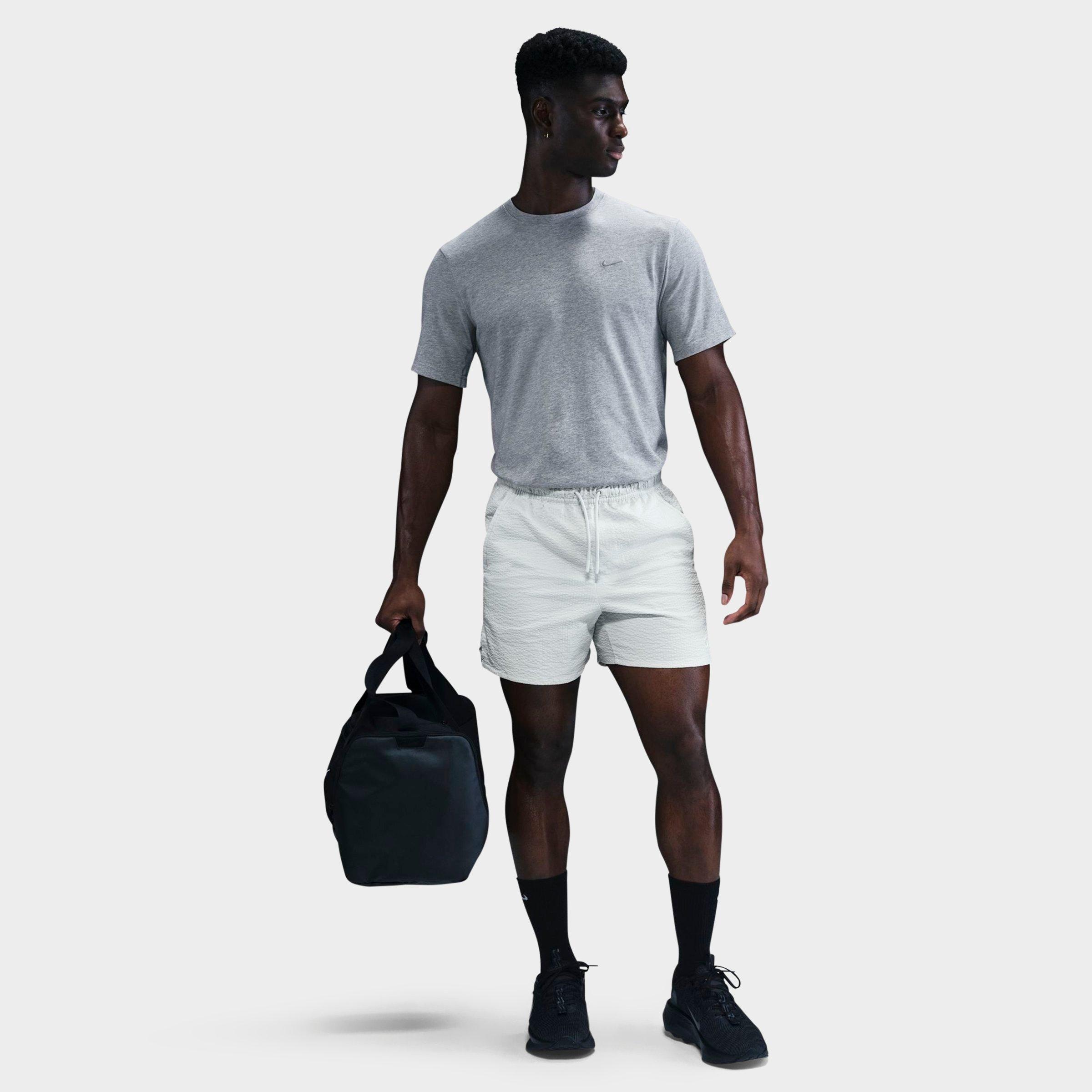 Nike Men's Unlimited Dri-FIT 5" Unlined Seersucker Versatile Shorts in Photon Dust/Photon Dust/Photon Dust Size: XS