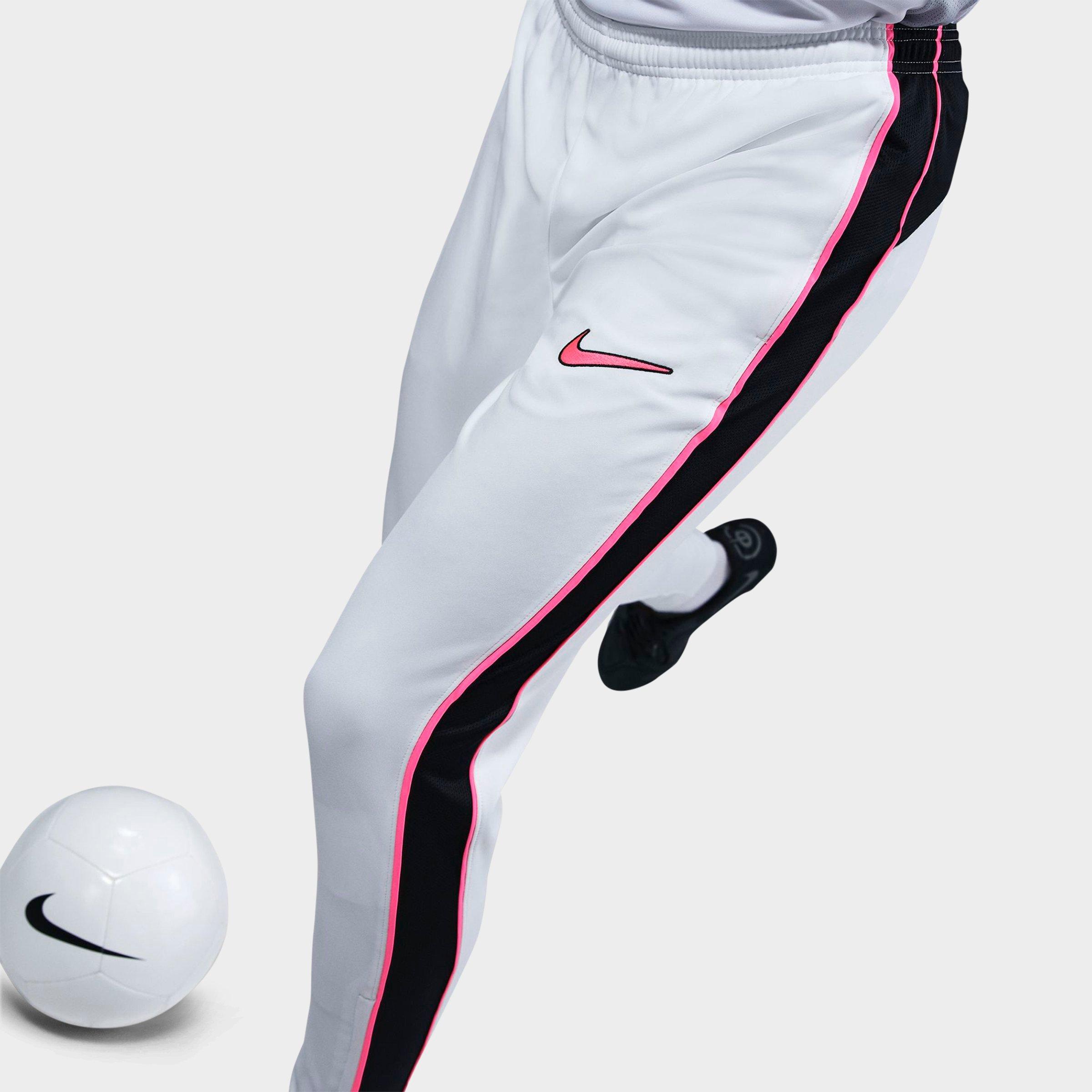 Nike Men's Academy+ Dri-FIT Soccer Pants in Summit White/Black/Hyper Pink Size: XS