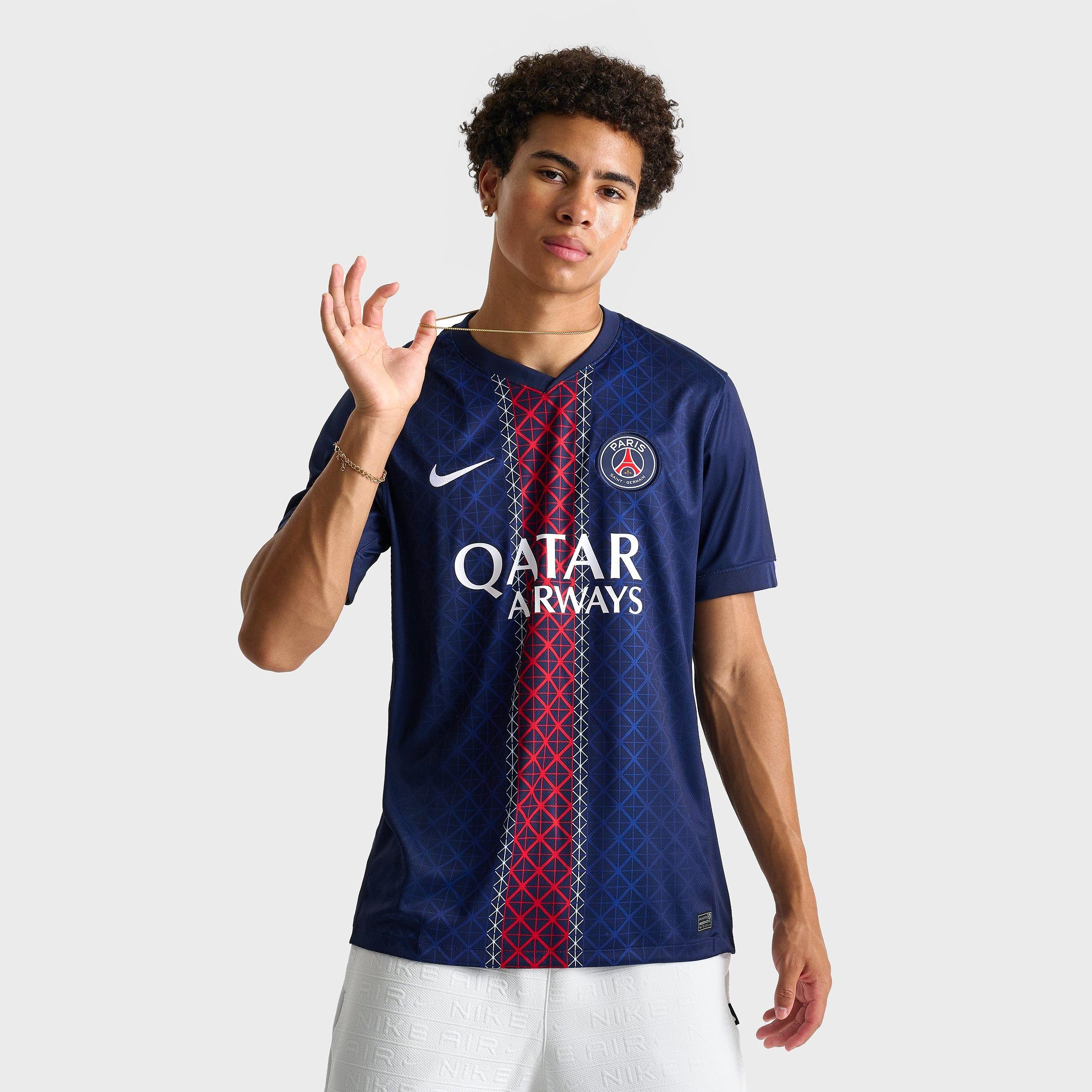 Nike Men's Paris Saint-Germain 2025-26 Stadium Home Dri-FIT Replica Soccer Jersey in Midnight Navy/Midnight Navy/White Size: Small