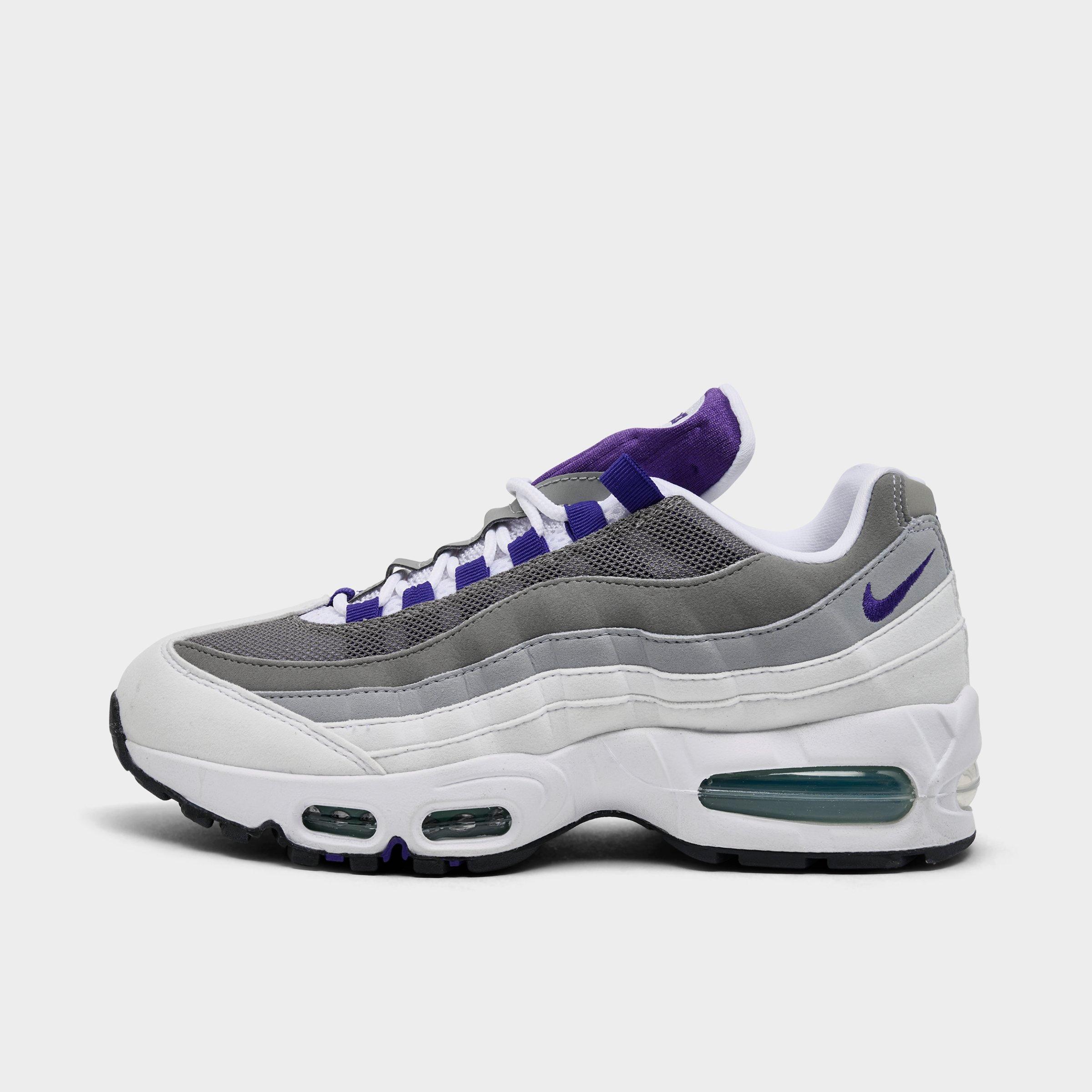 Nike Women's Air Max 95 Big Bubble Casual Shoes in White/Court Purple/Emerald Green Size: 5.5