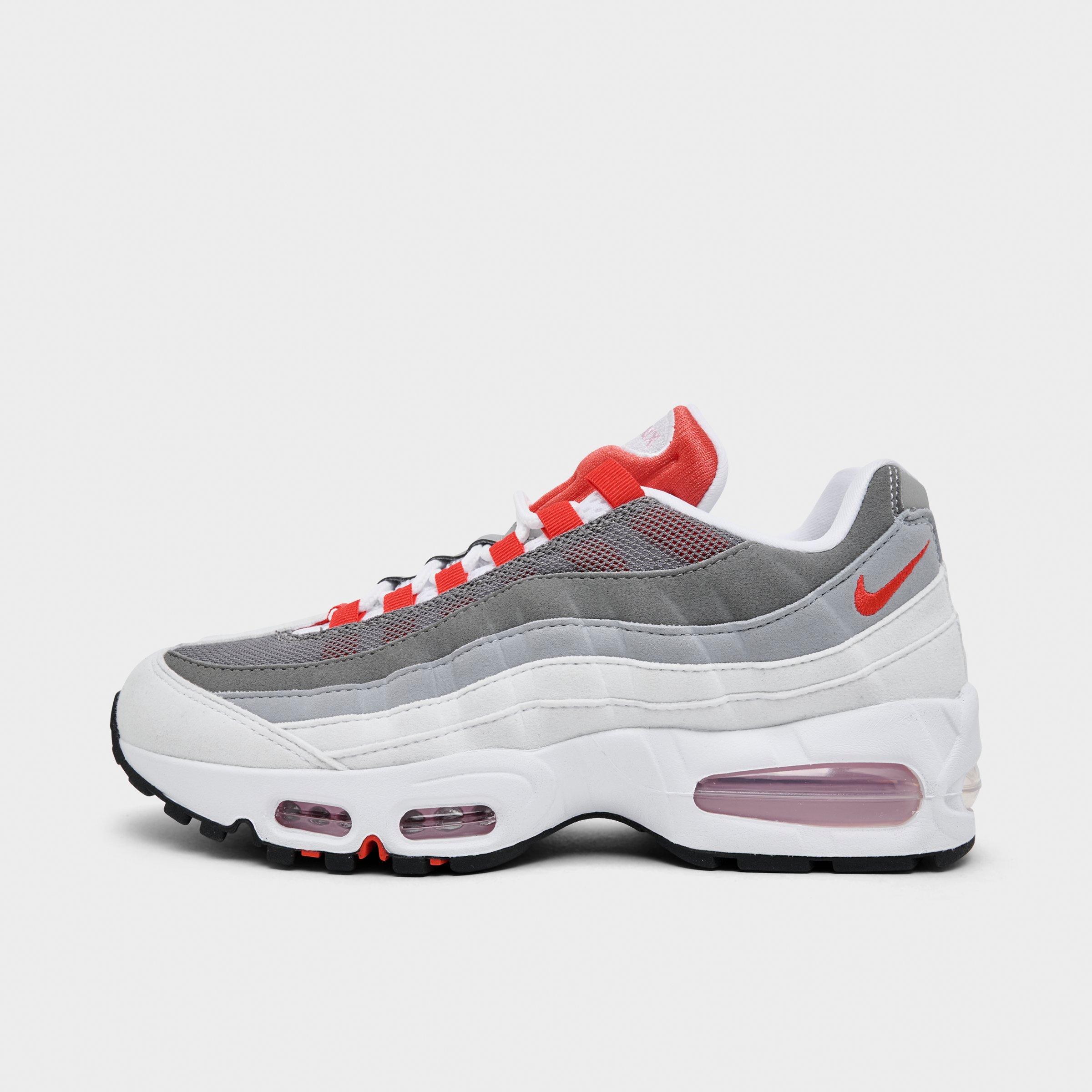 Nike Women's Air Max 95 Big Bubble Casual Shoes in White/Pink Rise/Wolf Grey Size: 14.0