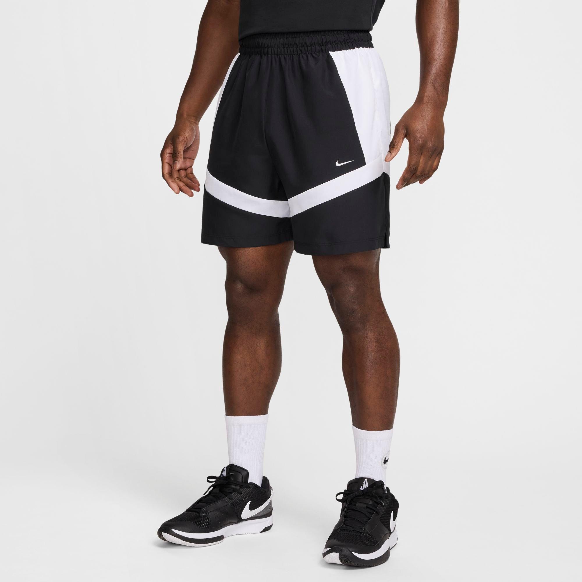Nike Men's Icon 6" Woven Basketball Shorts in Black/White Size: 2XS