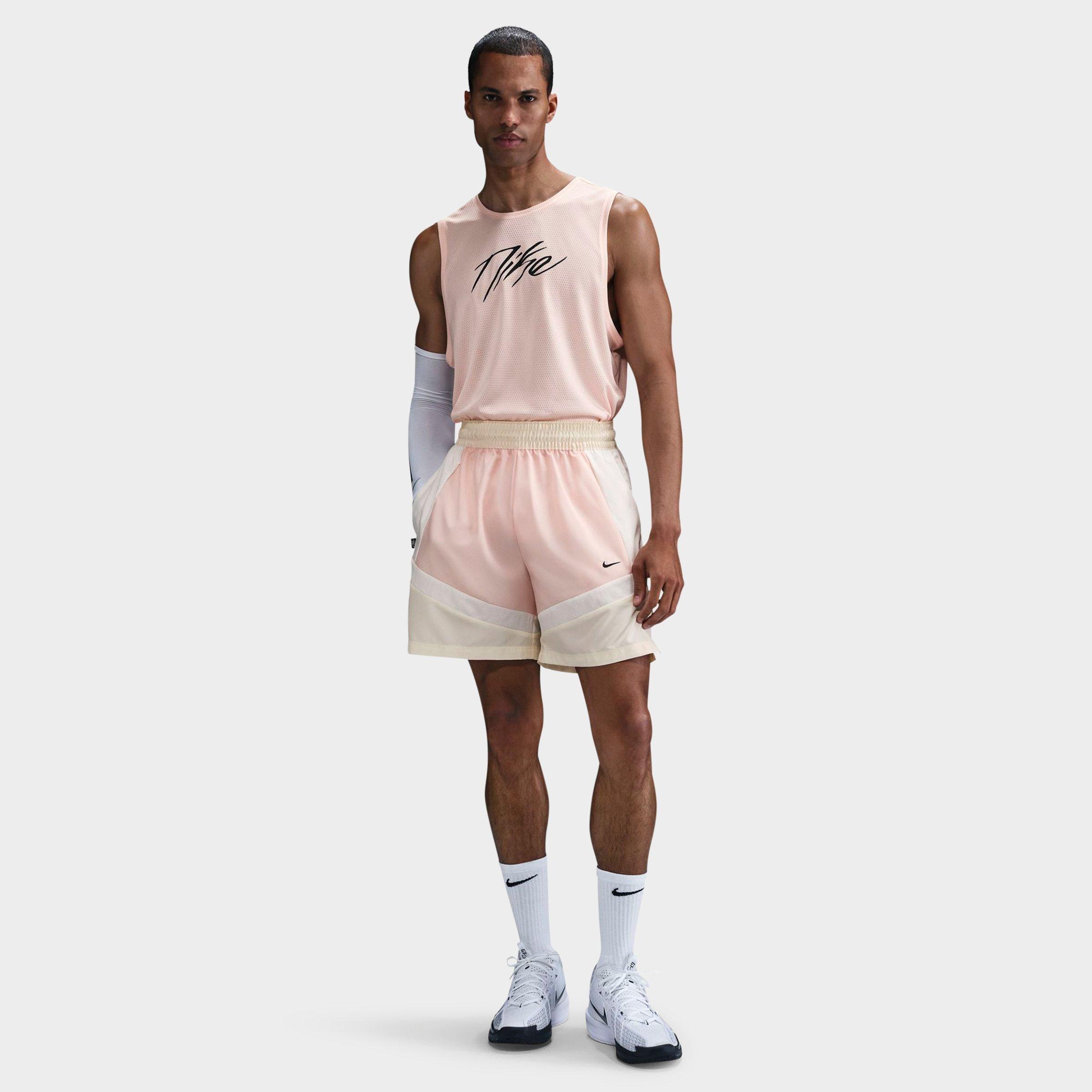 Nike Men's Icon 6" Woven Basketball Shorts in White/Coconut Milk Size Medium 100% Polyester