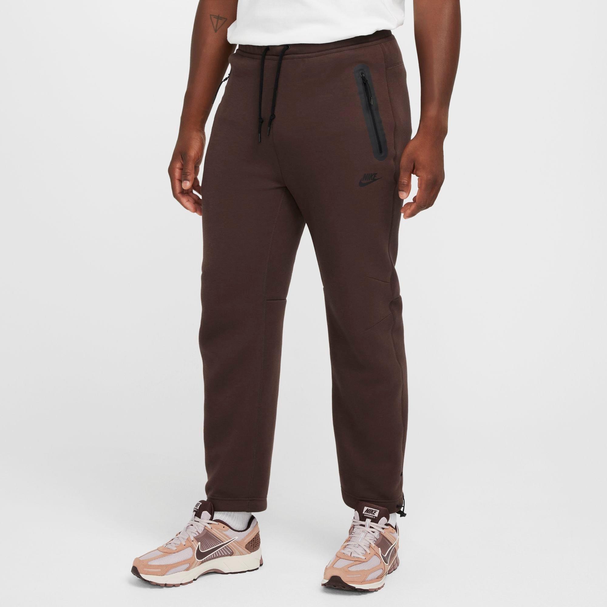 Nike Men's Tech Fleece Open-Hem Pants in Brown/Baroque Brown Size XS Cotton/Polyester/Fleece