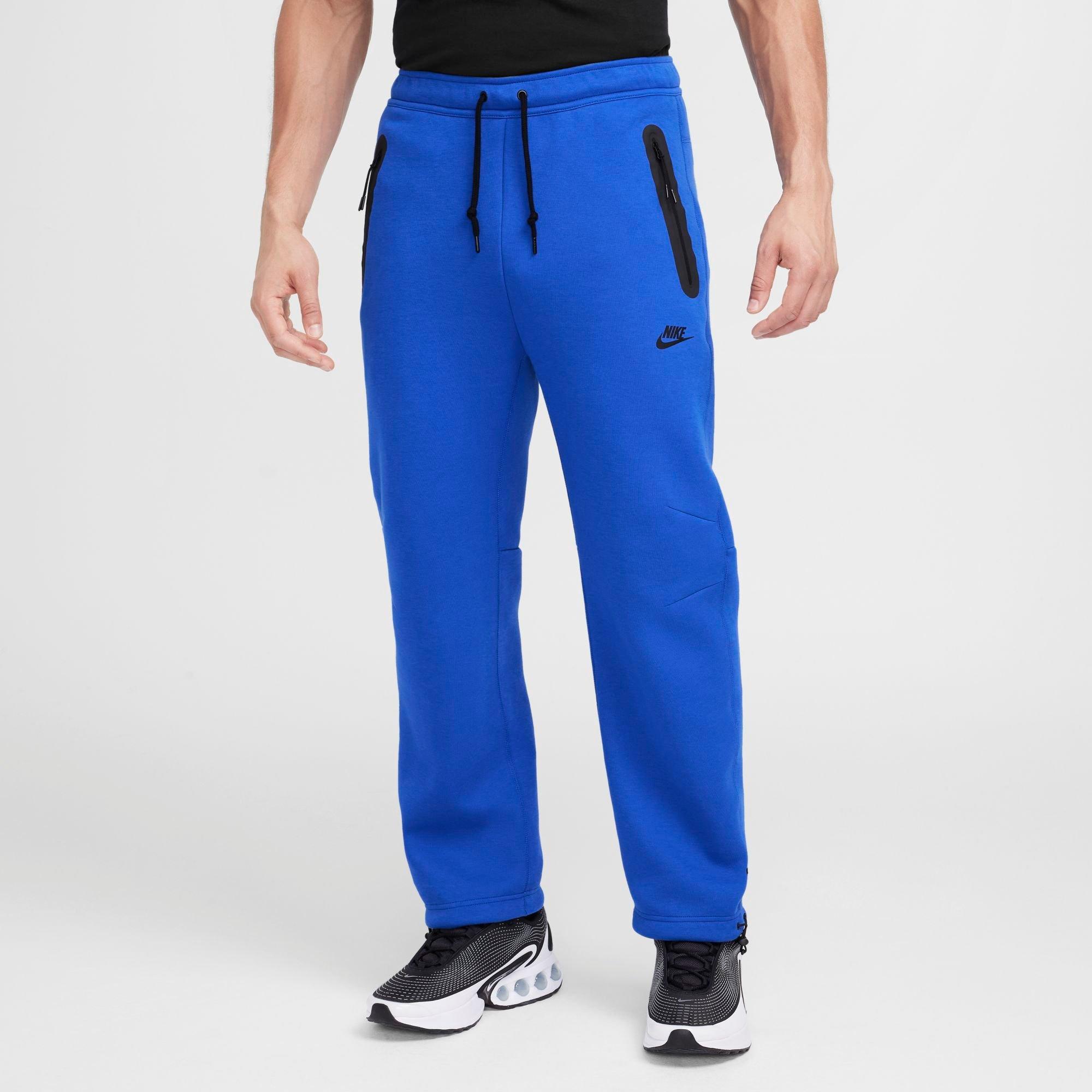 Nike Men's Tech Fleece Open-Hem Pants in Blue/Game Royal Size ST Cotton/Polyester/Fleece