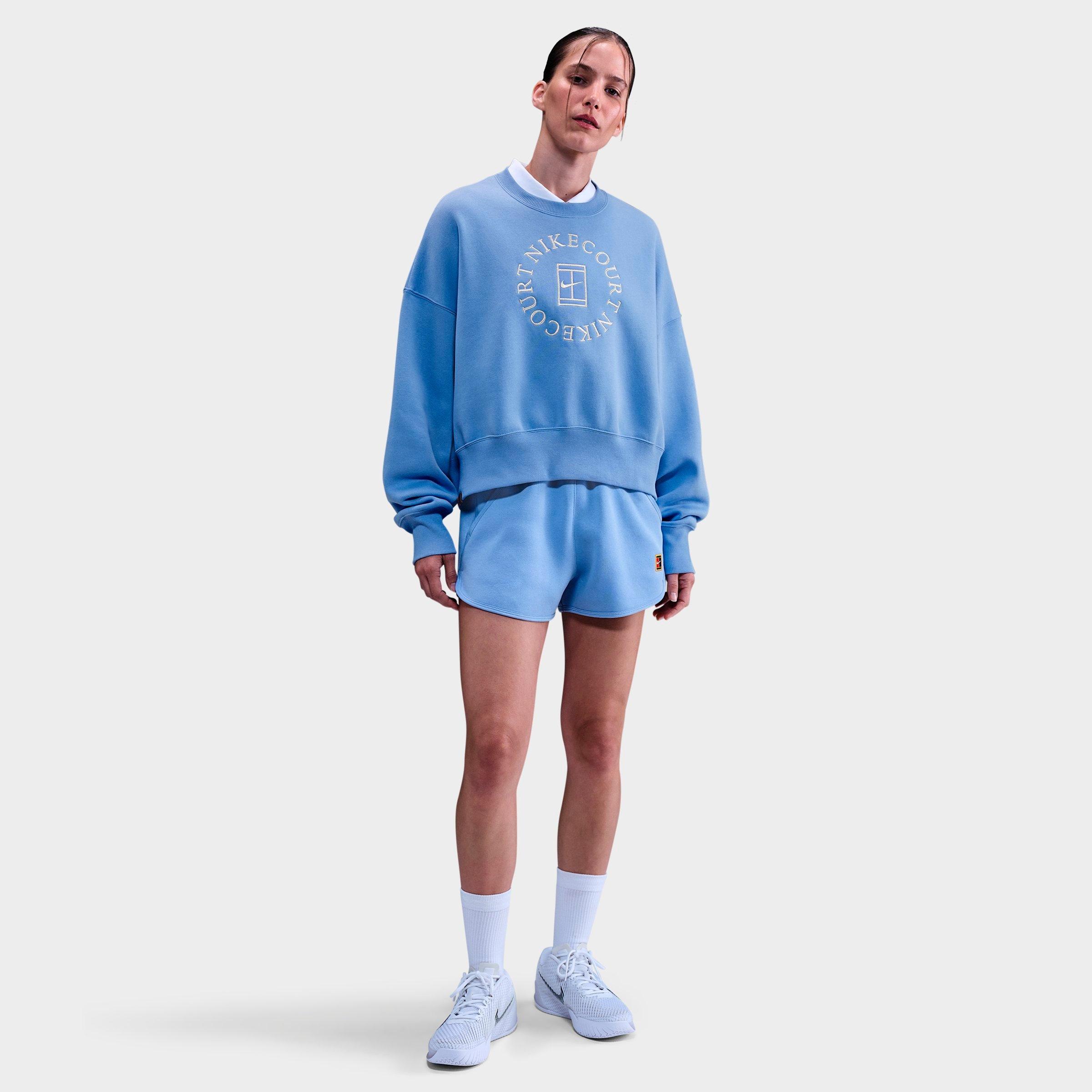 Nike Women's Court Phoenix Fleece Over-oversized Heritage Crewneck Sweatshirt In Blue