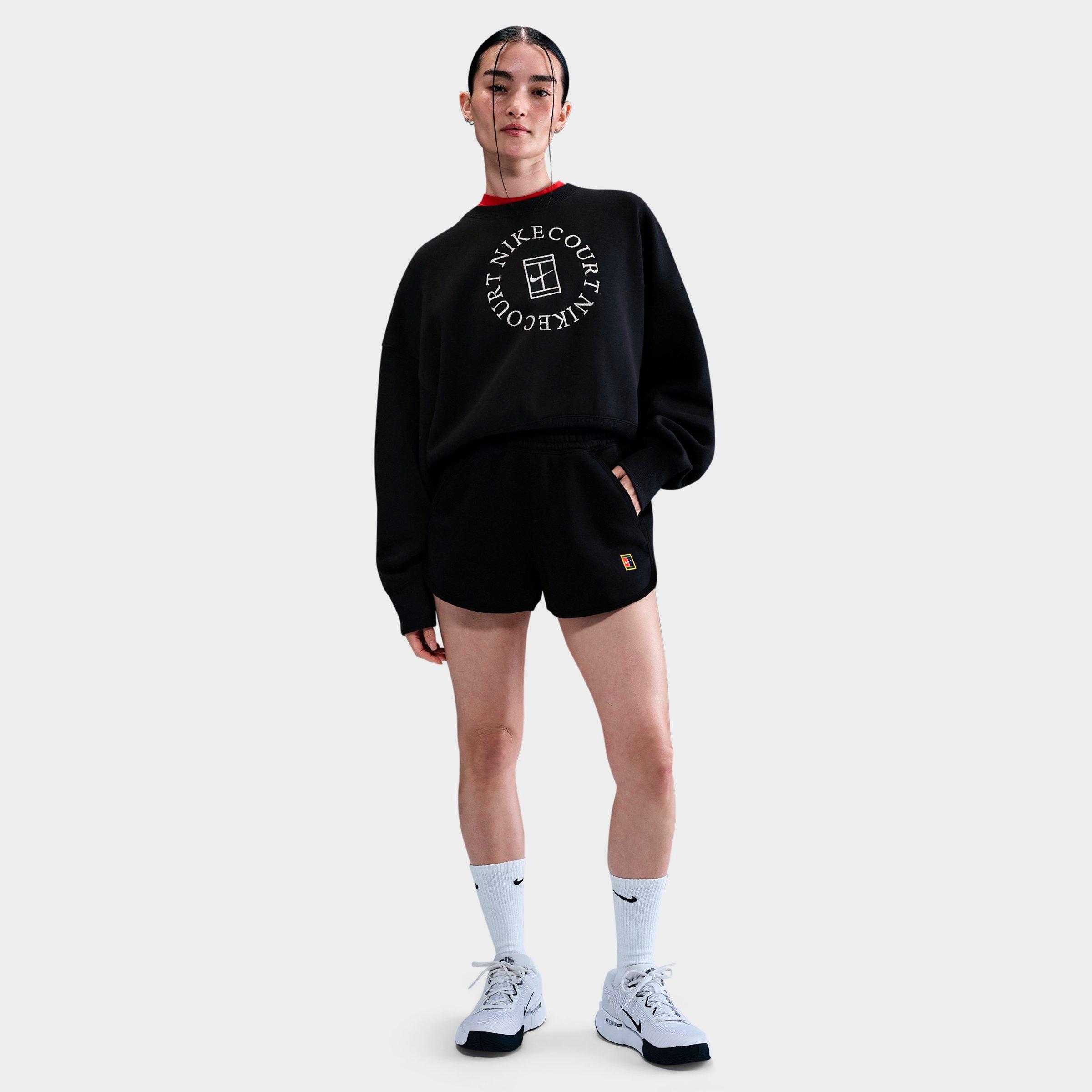 Nike Women's Court Mid-Rise Fleece Tennis Shorts in Black Size: XS