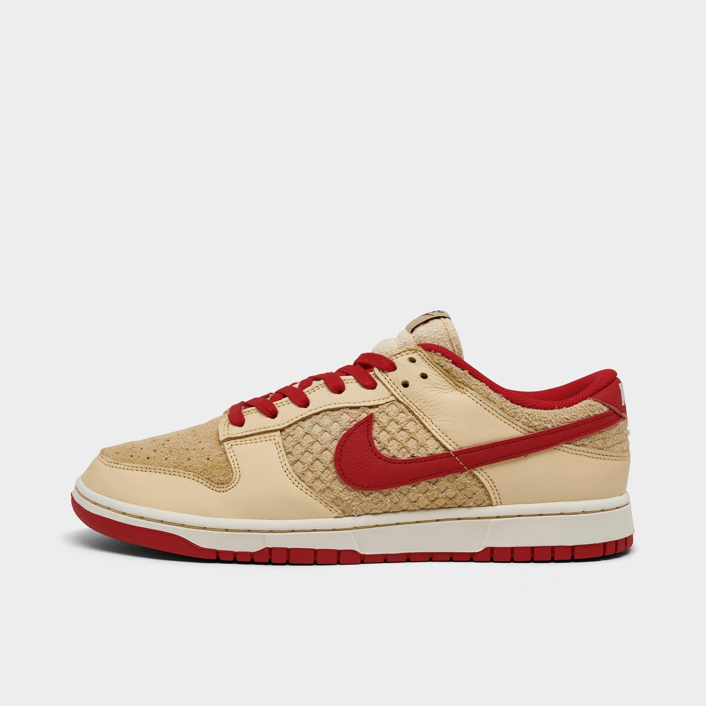 Nike Men's Dunk Low Retro SE Casual Shoes in Pale Vanilla/University Red/Sail Size: 7.5
