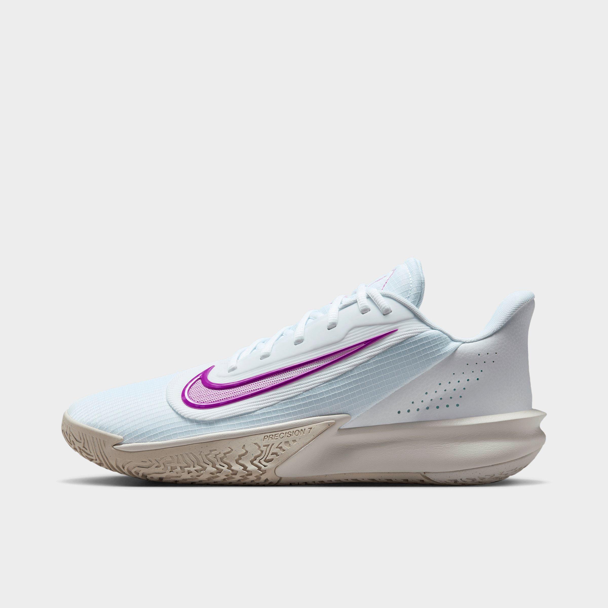 Nike Men's Precision 7 Basketball Shoes in White/Light Orewood Brown/Phantom Size: 7.0