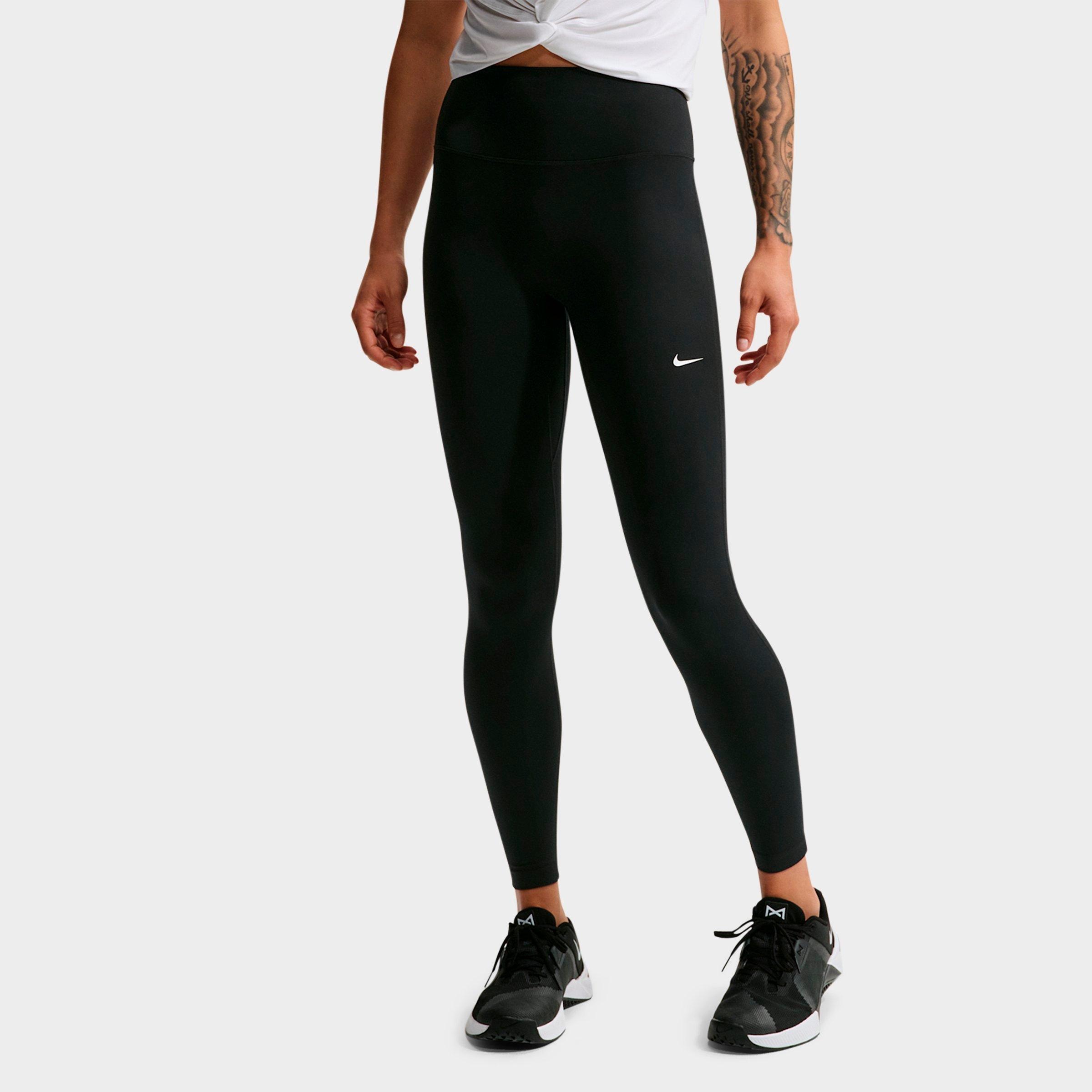 Nike Women's One Seamless Front High-Waisted Full-Length Leggings in Black/White Size: XXS