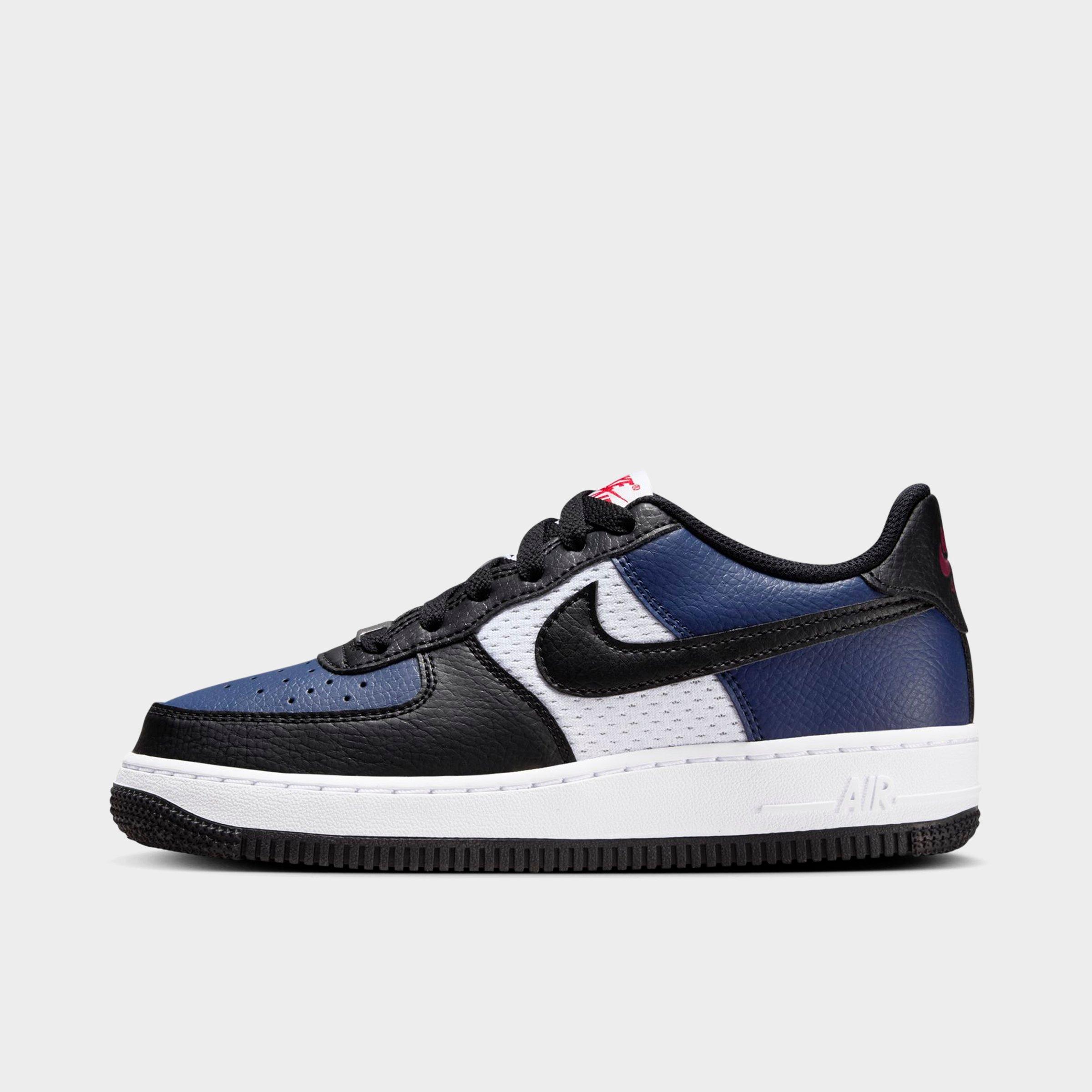 Nike Big Kids' Air Force 1 Low Casual Shoes in Blue/Midnight Navy Size 7.0