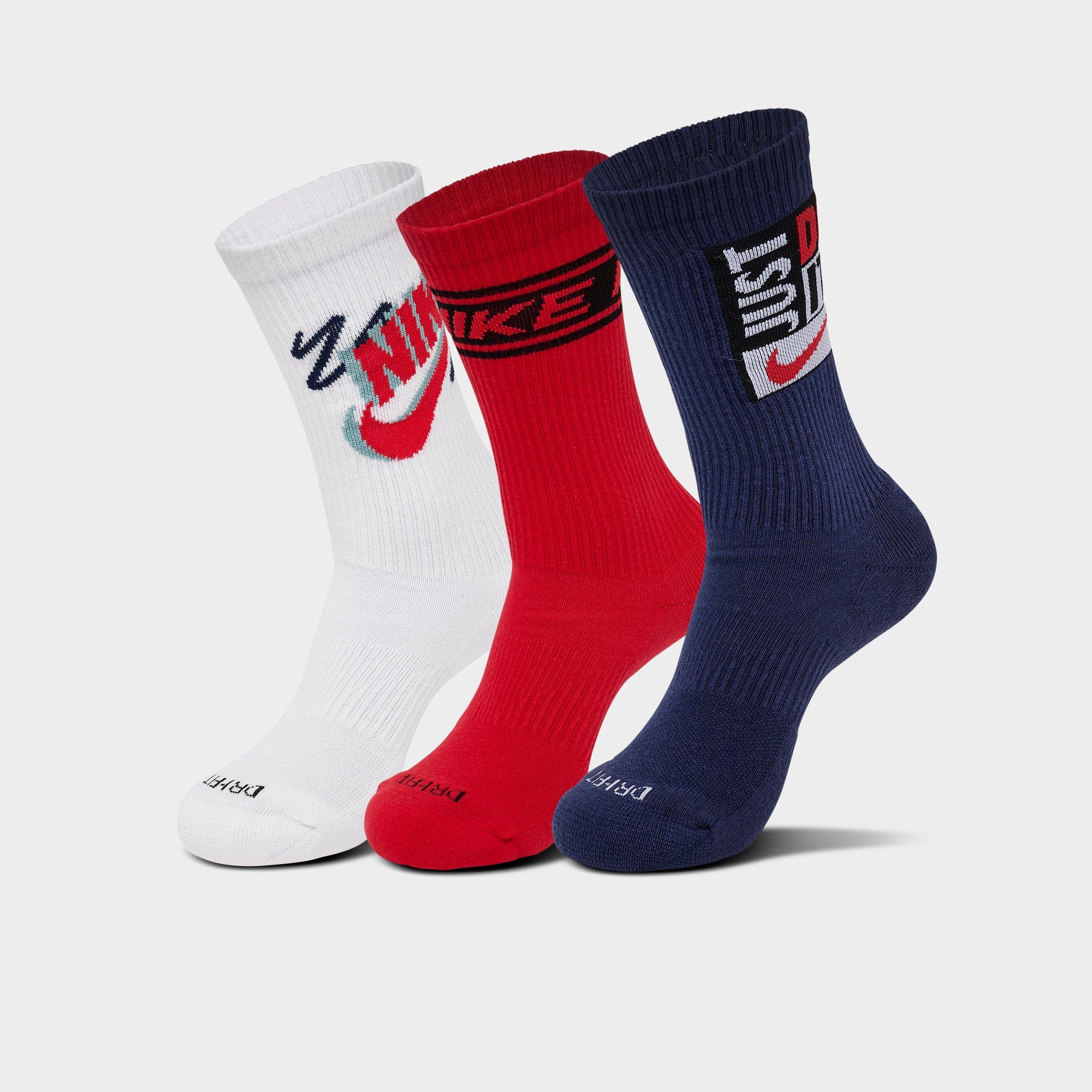 Nike Everyday Plus Crew Socks (3-Pack) in Multi Size: Medium