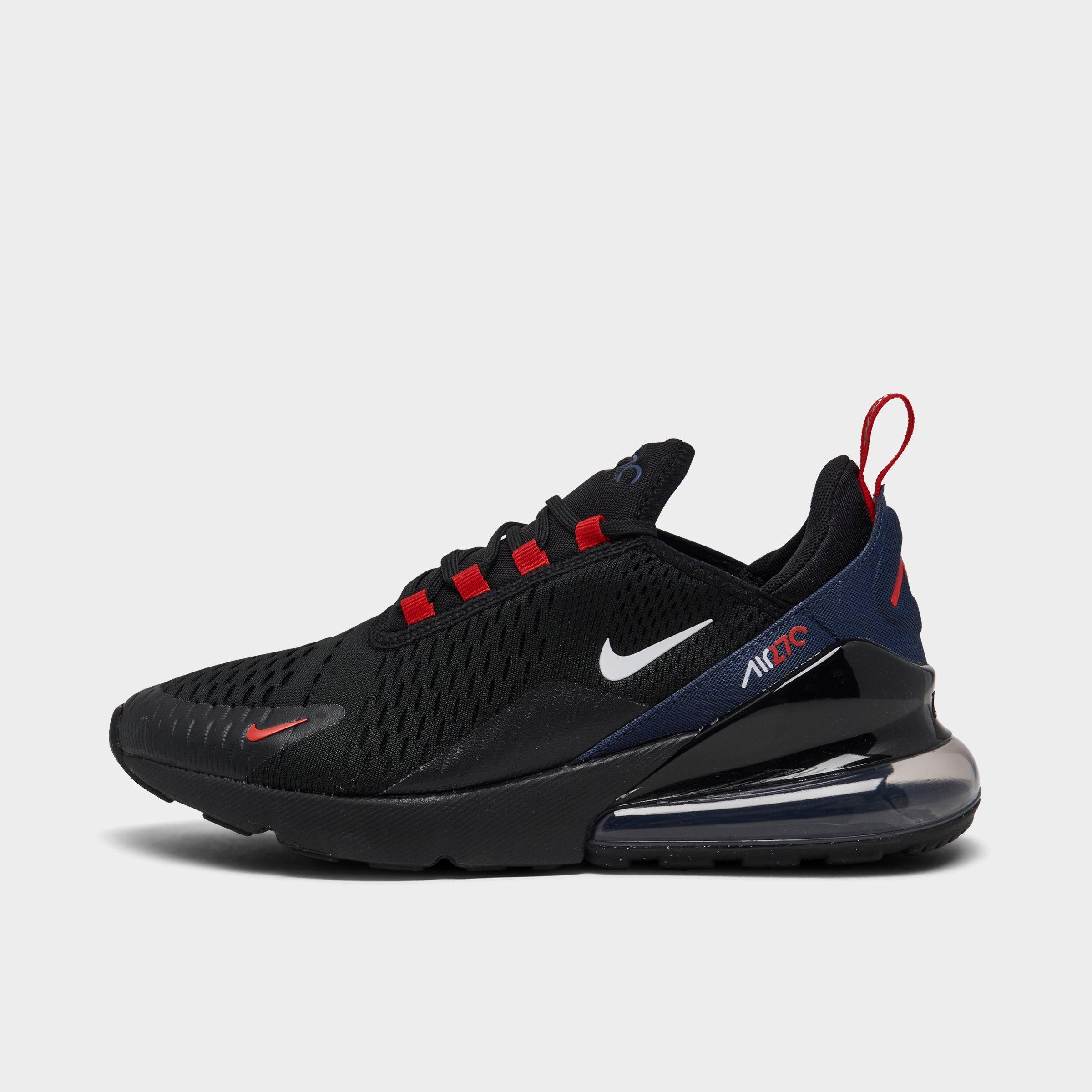 Nike Big Kids Air Max 270 Casual Shoes in Black/Midnight Navy/University Red Size: 3.5