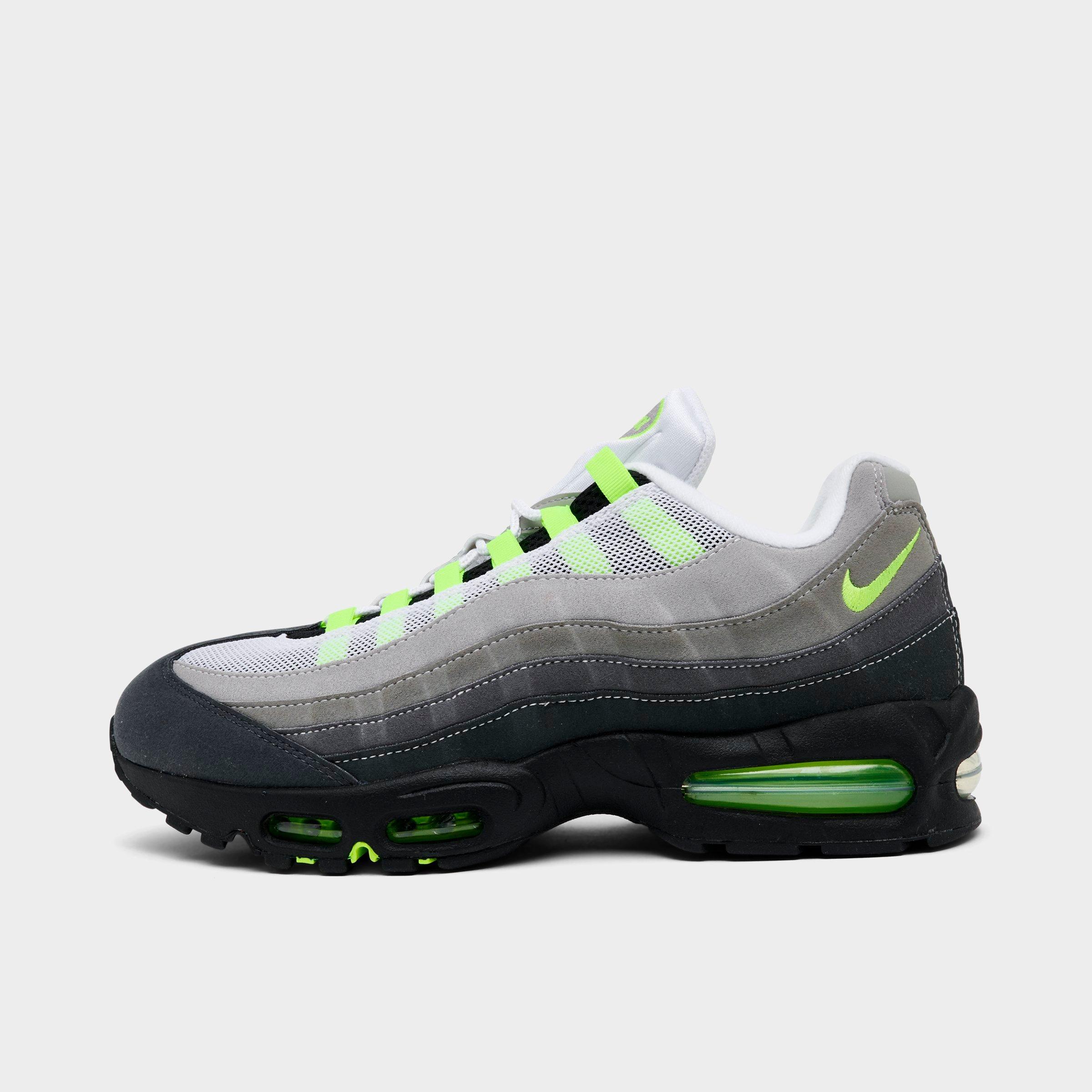 Nike Men's Air Max 95 Big Bubble Casual Shoes in Black/Cool Grey/Neon Yellow Size: 11.0