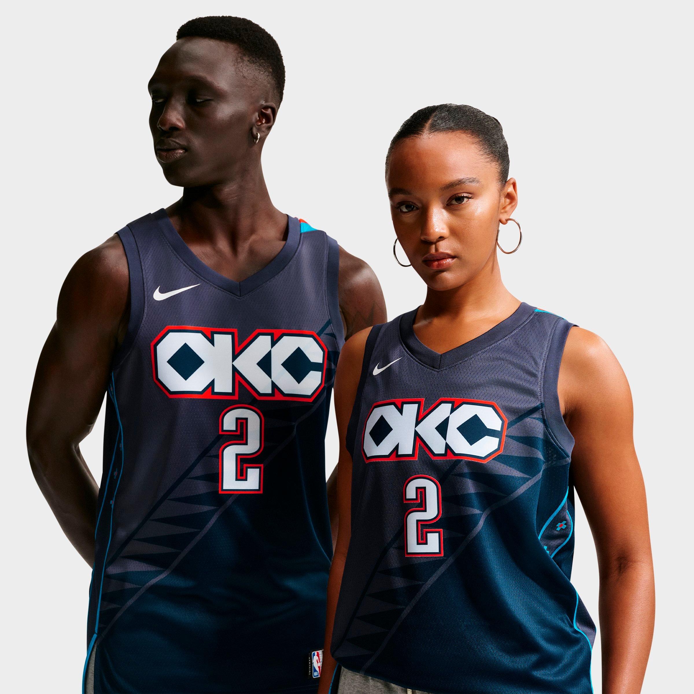 Nike Men’s Shai Gilgeous-Alexander Oklahoma City Thunder NBA City Edition Swingman Basketball Jersey in Thunder Blue Size: XS