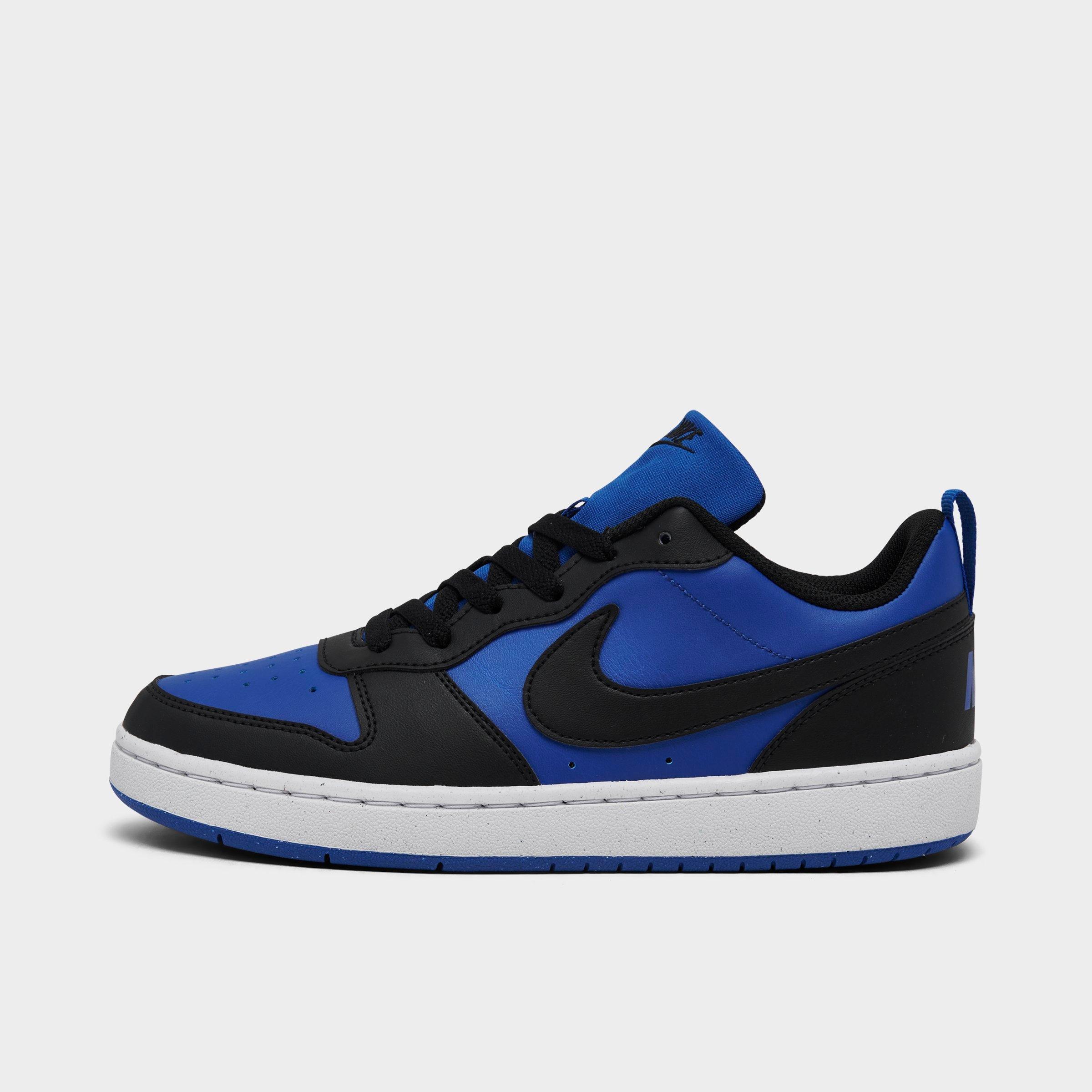 Nike Big Kids Court Borough Low Recraft Casual Shoes in Game Royal/White/Black Size: 3.5