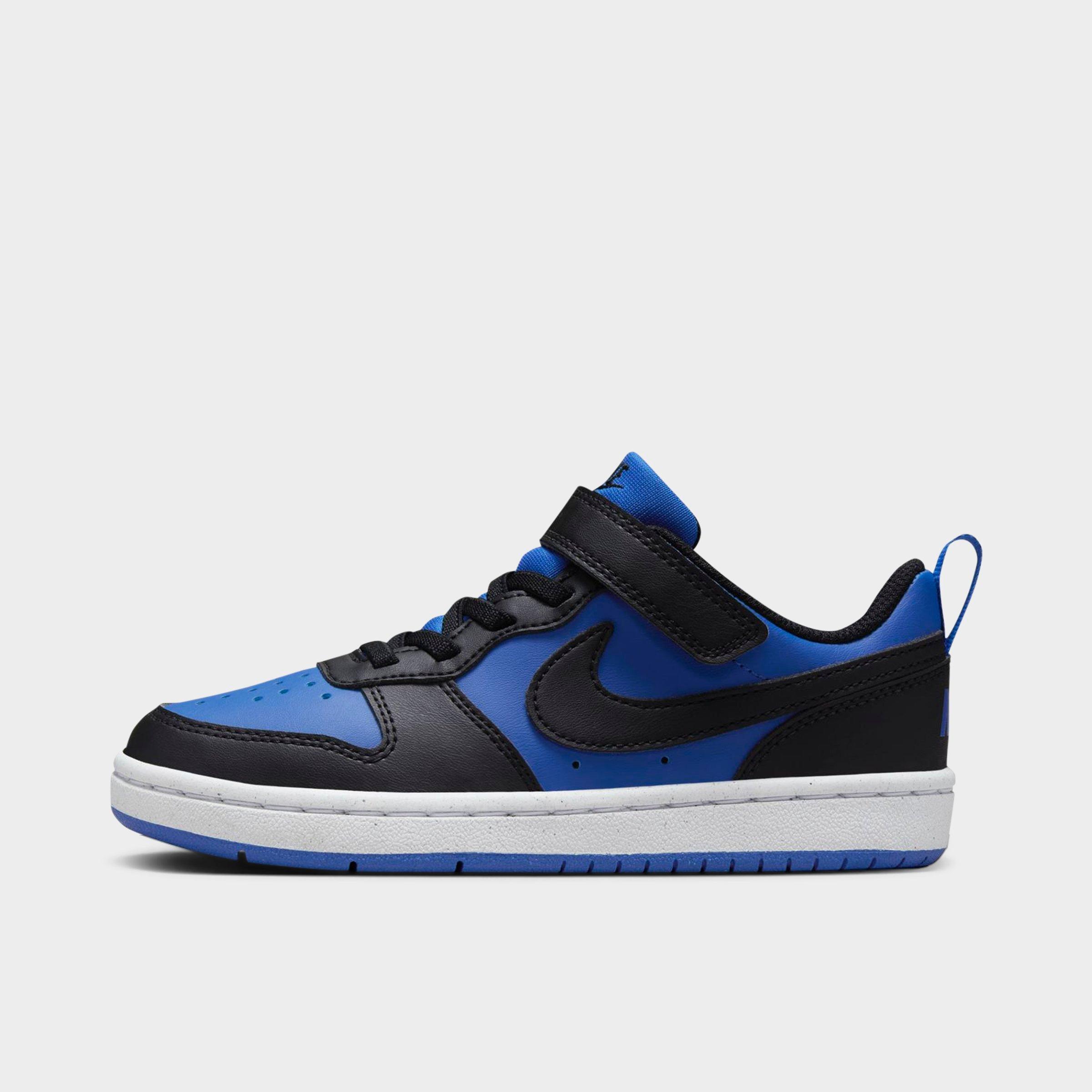 Nike Little Kids Court Borough Low 2 Casual Shoes in Game Royal/White/Black Size: 1.0