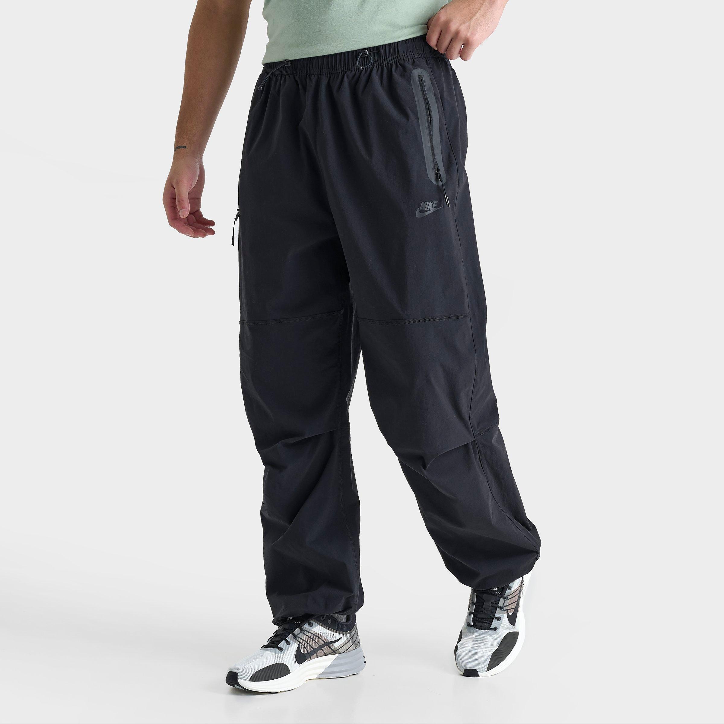 Nike Men's Tech Woven Oversized Pants in Black/Black Size Medium Nylon/Spandex