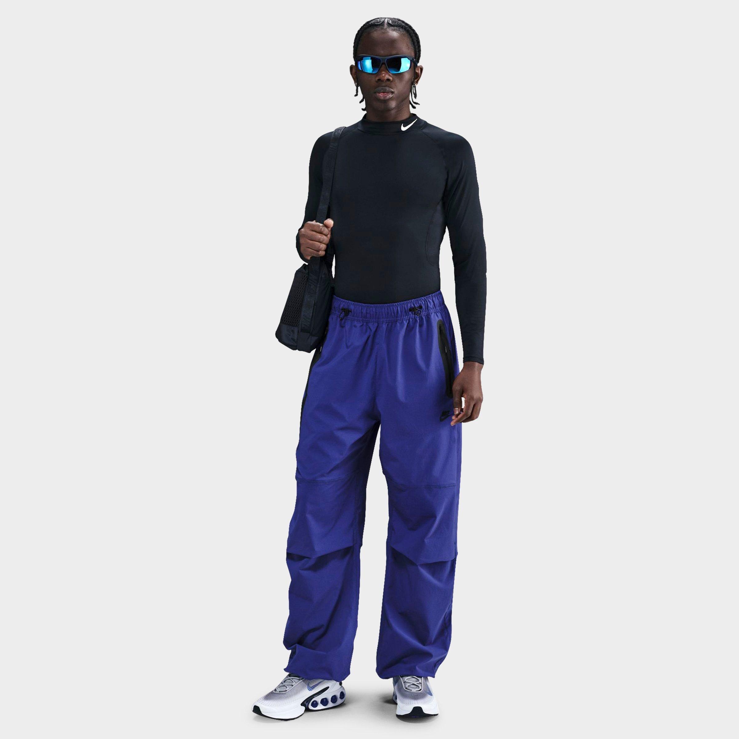 Nike Men's Tech Woven Oversized Pants in Purple/Deep Night Size Small Nylon/Spandex