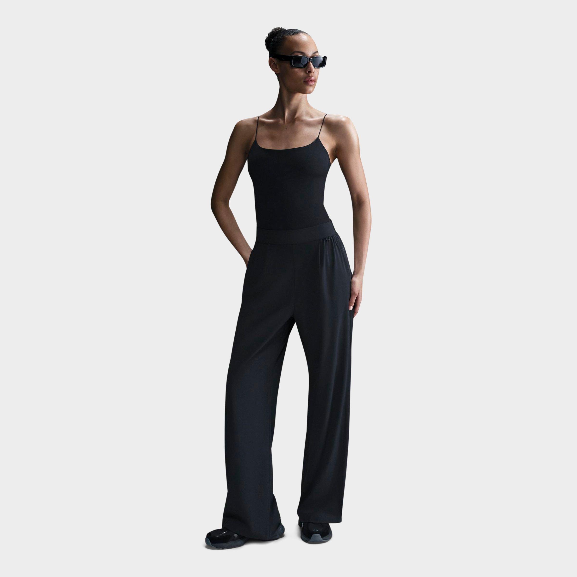 Nike Women's 24.7 PerfectStretch Dri-FIT High-Rise Wide-Leg Pants in Black/Dk Smoke Grey Size: 2XS